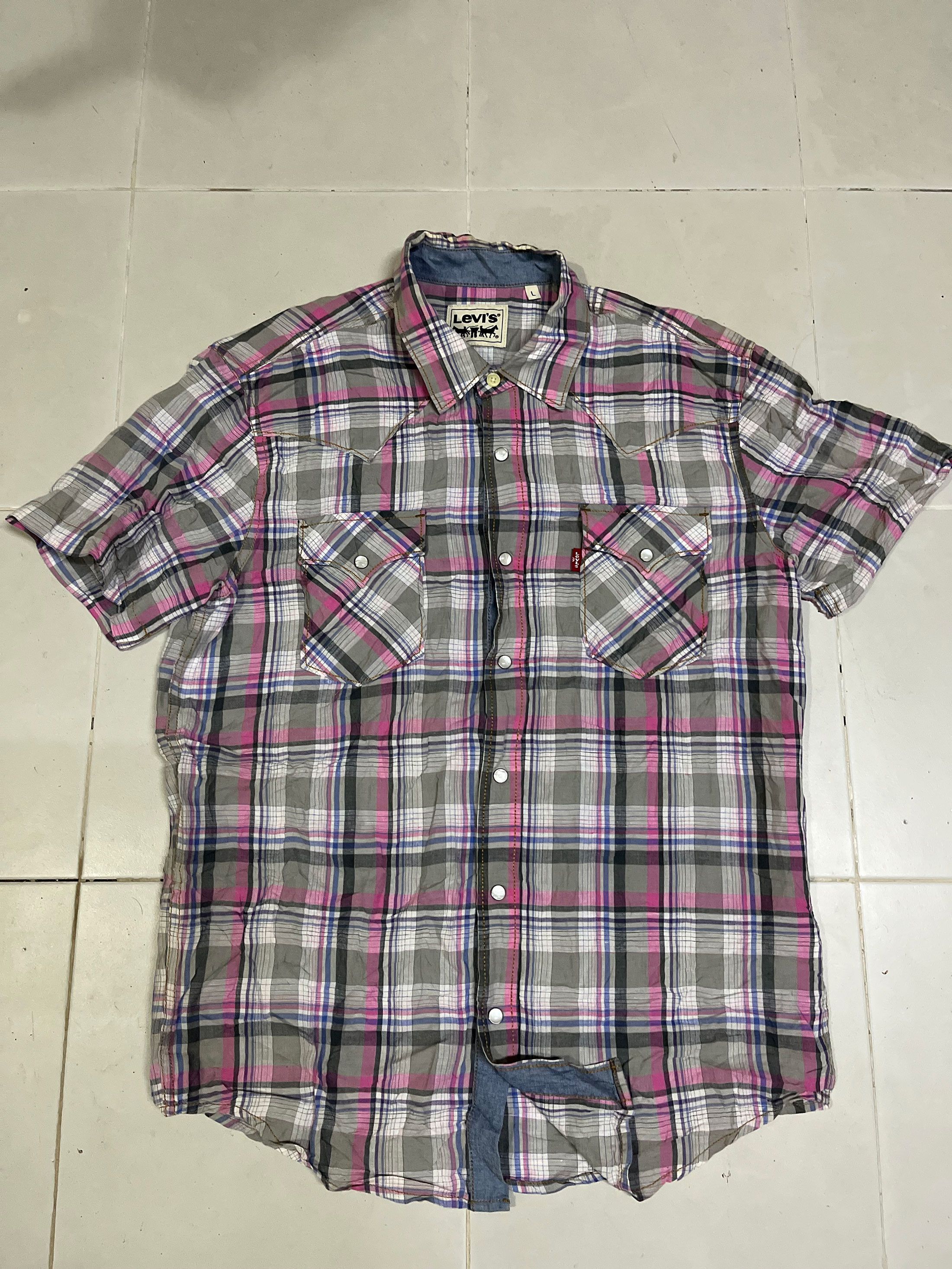 Levi's Levis Short Sleeve Pearl Snap Western Size US L / EU 52-54 / 3 - 1 Thumbnail