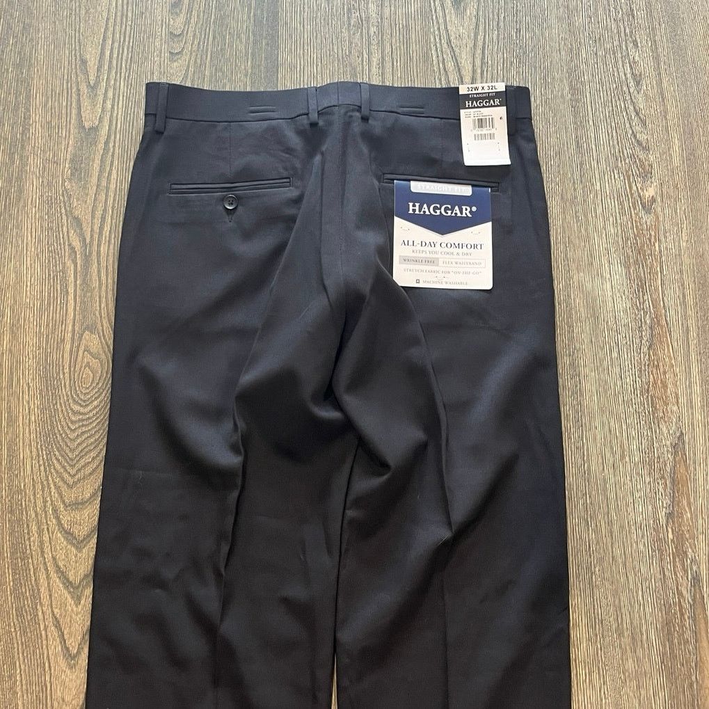 Haggar NWT Haggar Mens Dress Pants Straight Fit Black Sz 32x32 Size US 32 / EU 48 - 12 Thumbnail