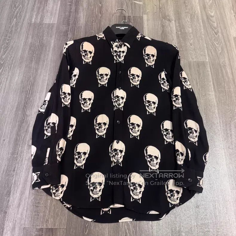 Saint Laurent Paris Saint Laurent Paris Skull Shirt F40 i Size S / US 4 / IT 40 - 2 Thumbnail