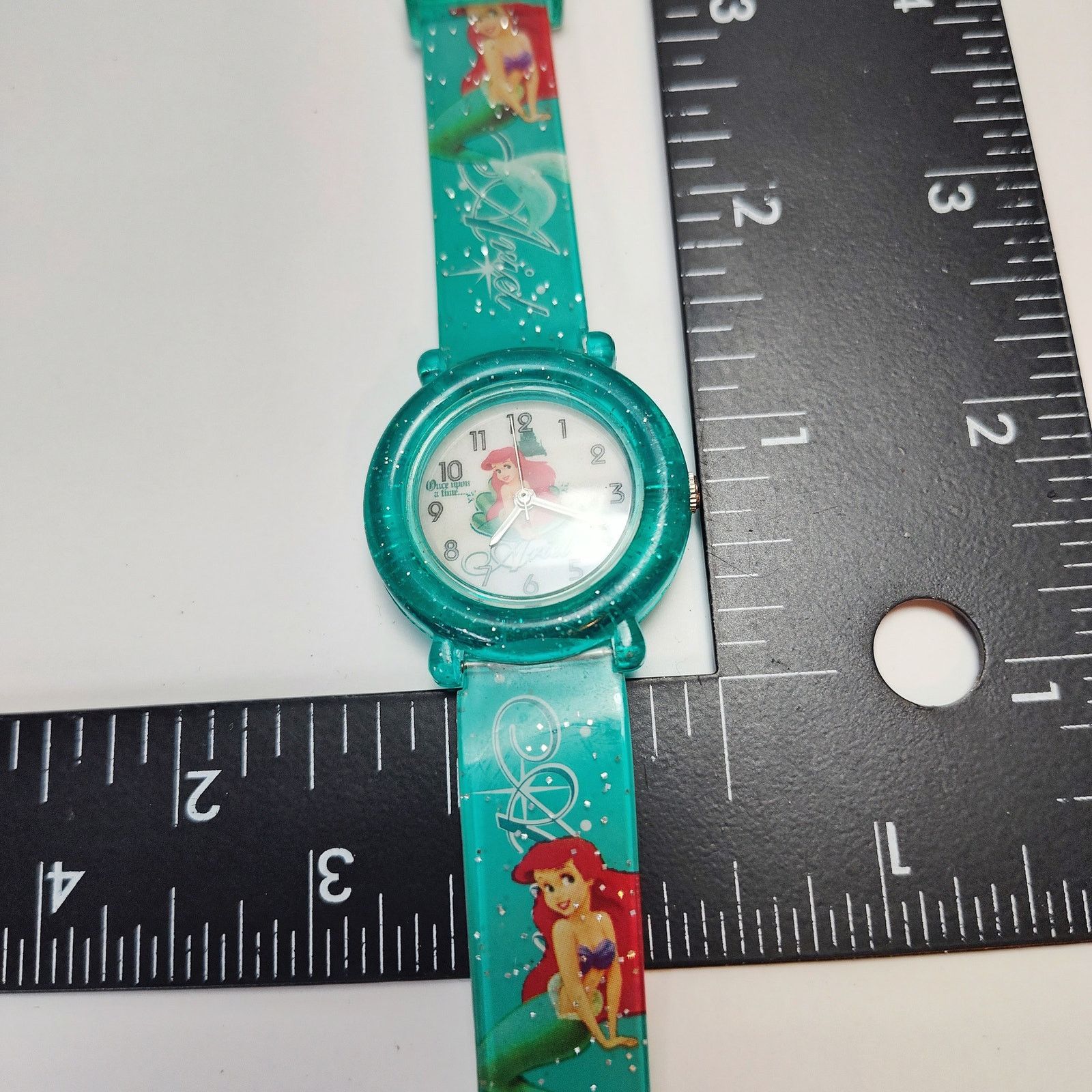 Disney Disney Ariel Glitter Watch Teal Plastic Strap Size ONE SIZE - 6 Thumbnail