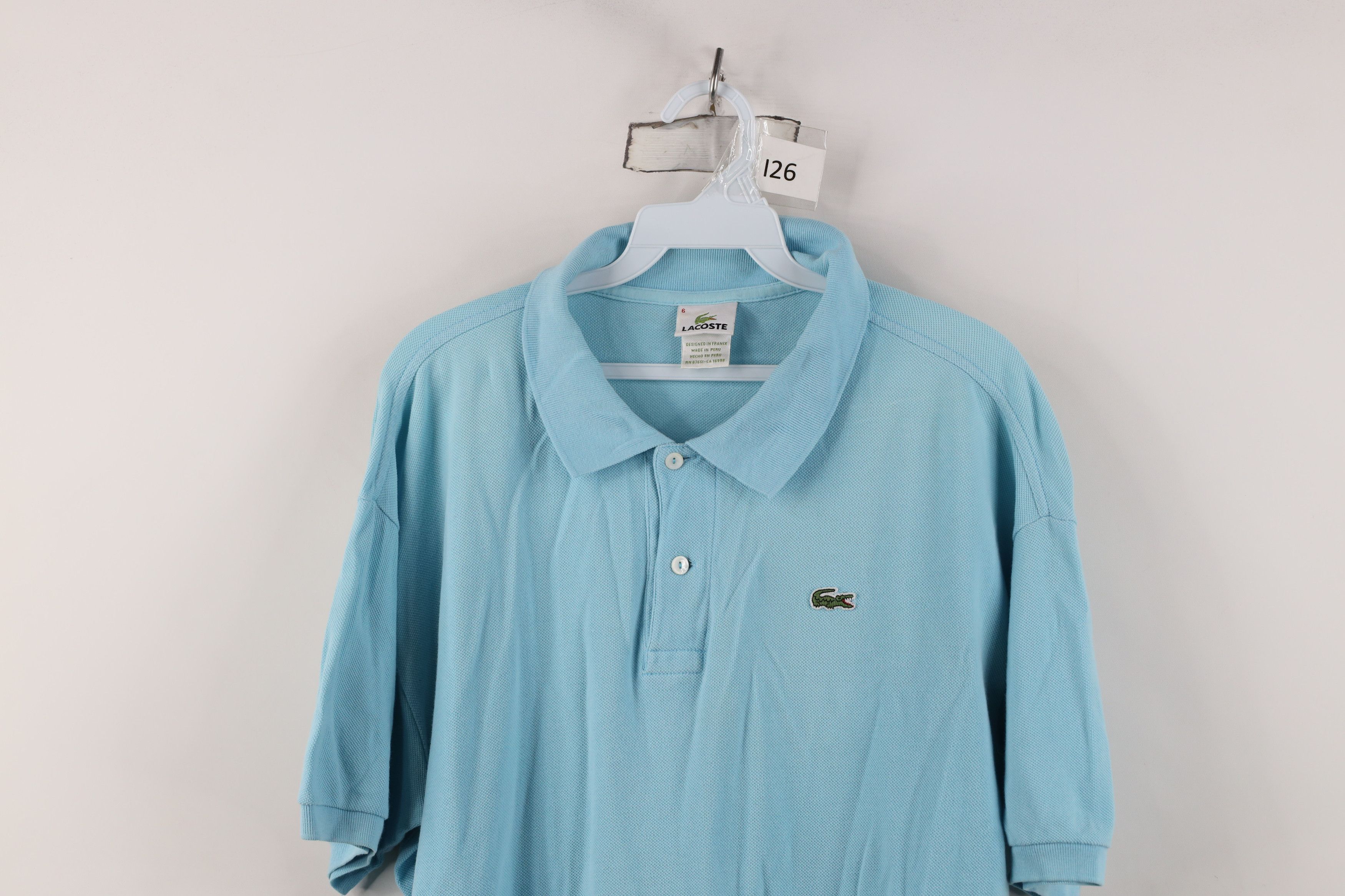 Lacoste Lacoste Distressed Croc Logo Collared Golf Polo Shirt Blue Size US L / EU 52-54 / 3 - 2 Thumbnail