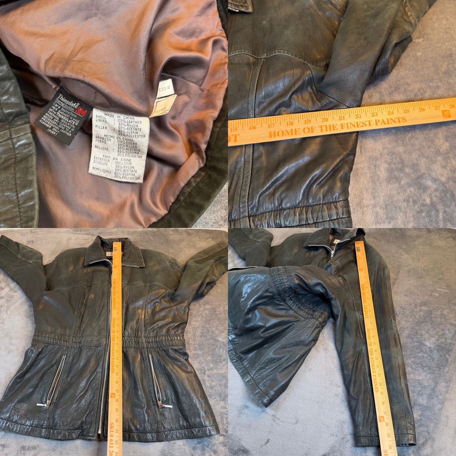 Vintage VINTAGE Studio Leather Jacket - Thinsulate Insulated Zip - Black - Women - L - 90s Retro Biker/Moto Style Size L / US 10 / IT 46 - 8 Thumbnail