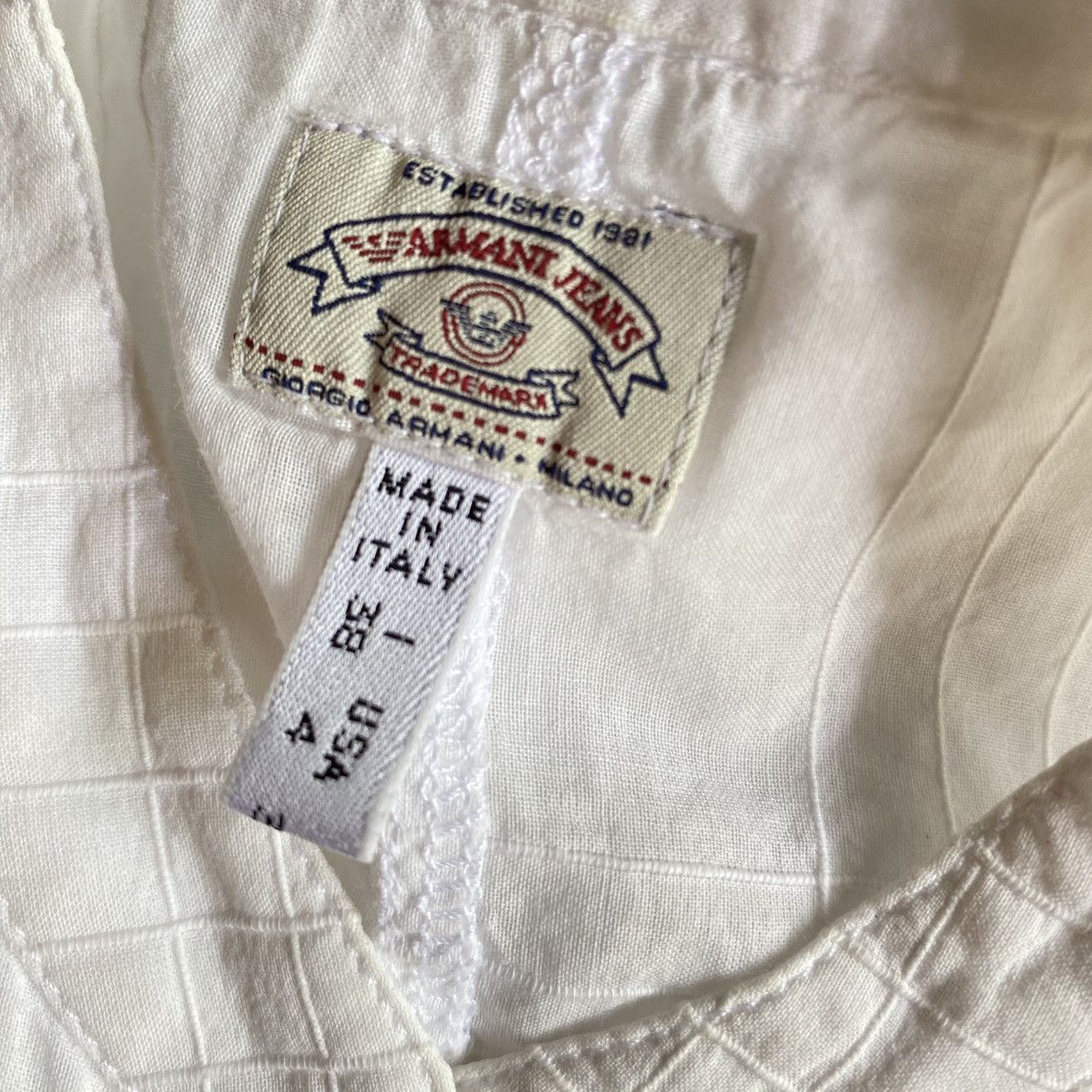 Armani ARMANI JEANS White Sleeveless Mandarin Collar Top Size S / US 4 / IT 40 - 8 Thumbnail