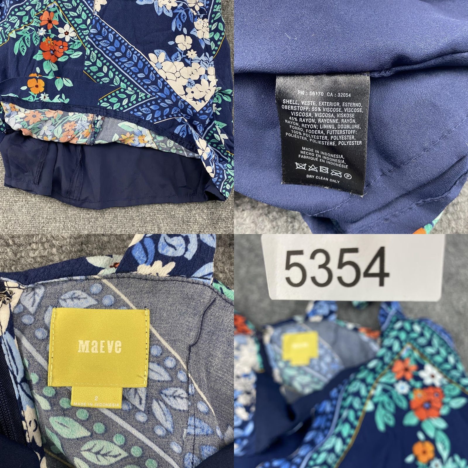 Vintage Maeve Anthropologie Dress Womens 2 Blue Floral Ruffle Sleeveless Lined Summer Dress Size XS / US 0-2 / IT 36-38 - 8 Thumbnail