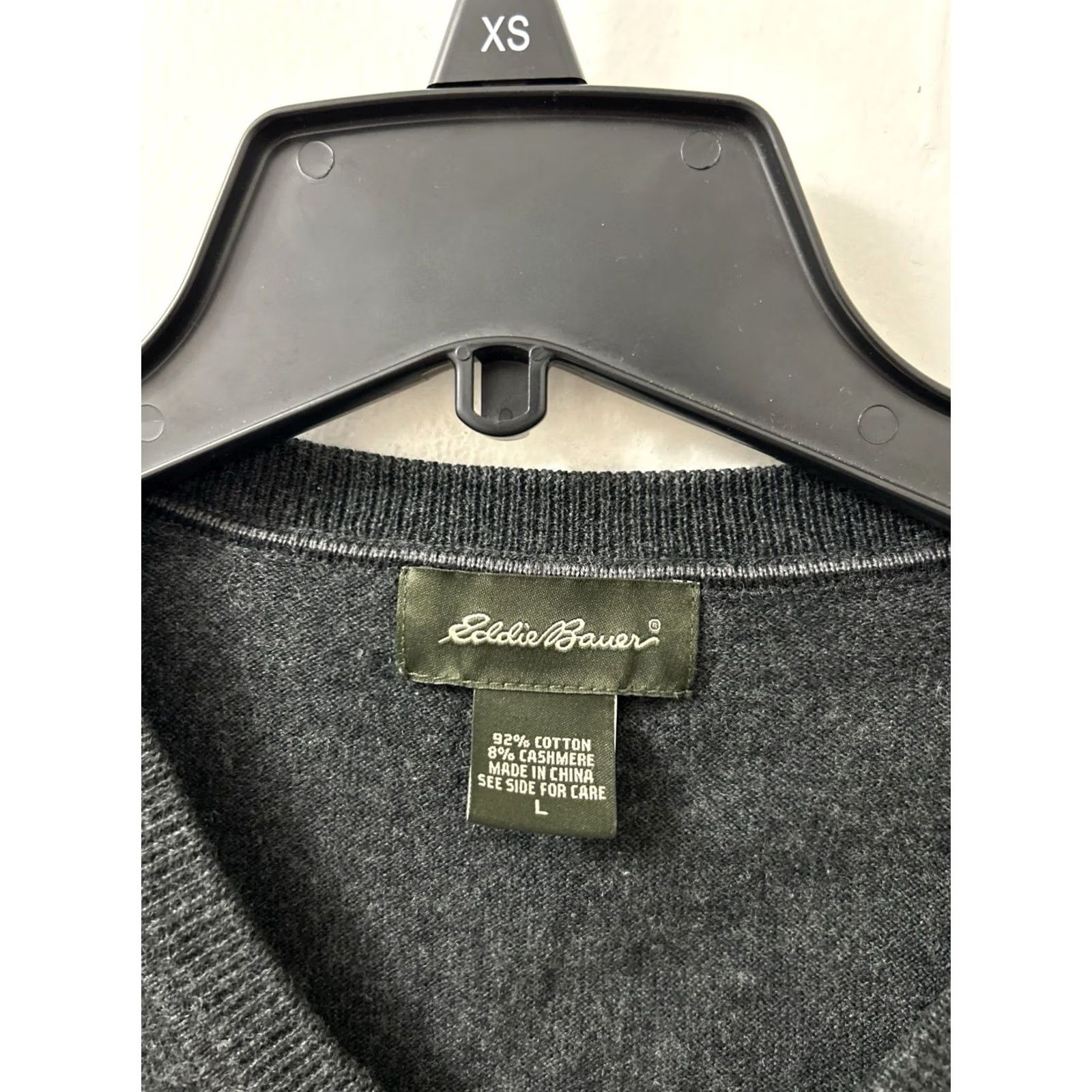 Eddie Bauer Eddie Bauer Sweater Mens L Gray V-Neck Pullover Long Sleeve Classic Casual Knit Wool Blend Cashmere Cotton Size US L / EU 52-54 / 3 - 4 Thumbnail