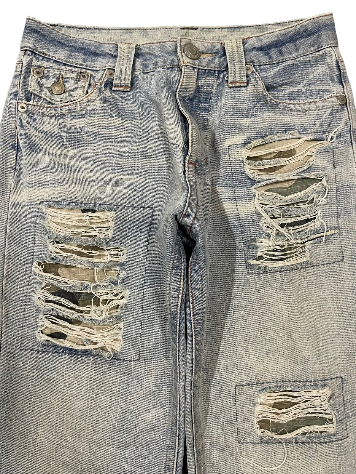 14th Addiction Vintage Japanese Brand Blue Wash Distressed Baggy Jeans Size US 31 - 3 Thumbnail