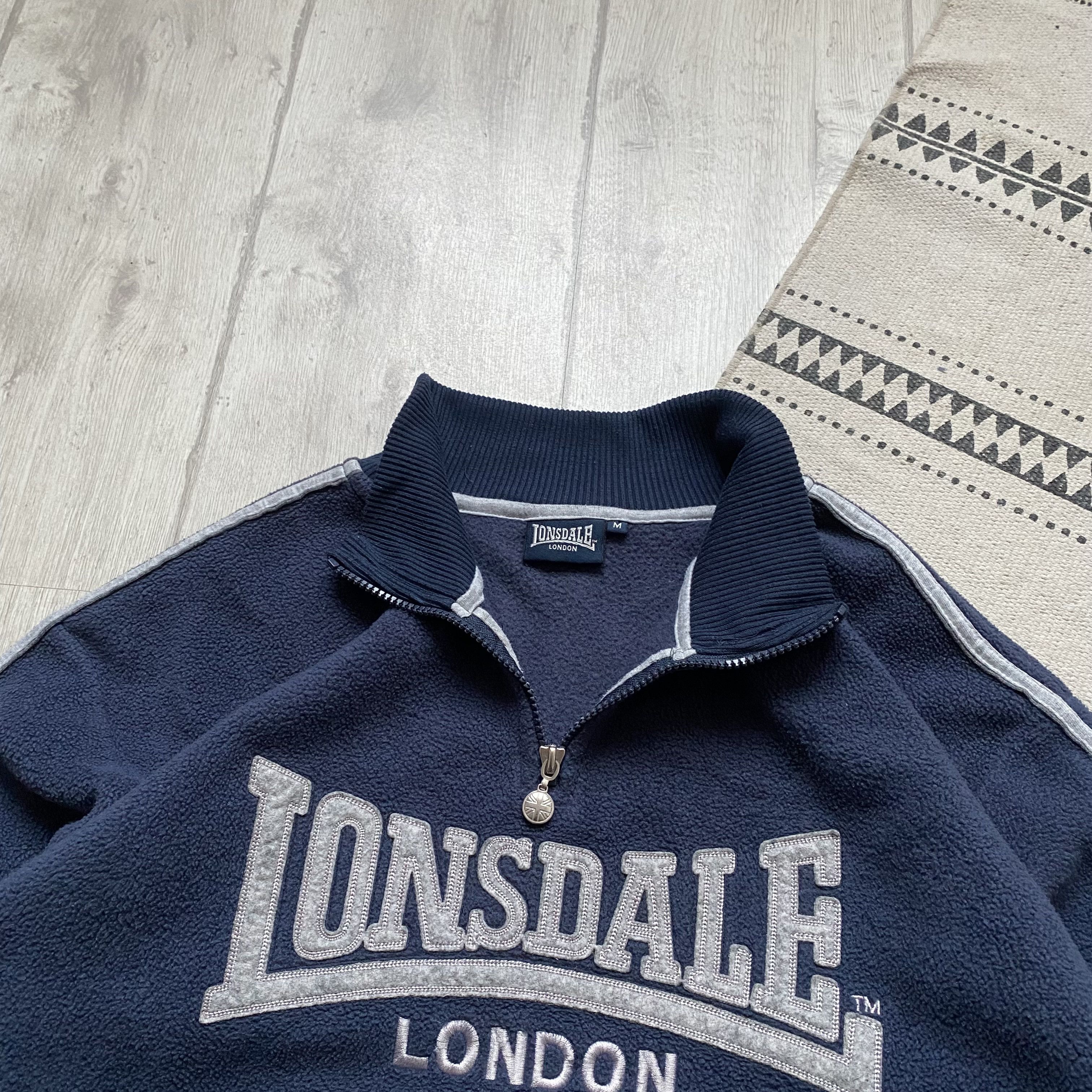 Lonsdale Vintage 90s Lansdale Fleece Boxy sweatshirt Heavy Sweater Size US M / EU 48-50 / 2 - 3 Thumbnail