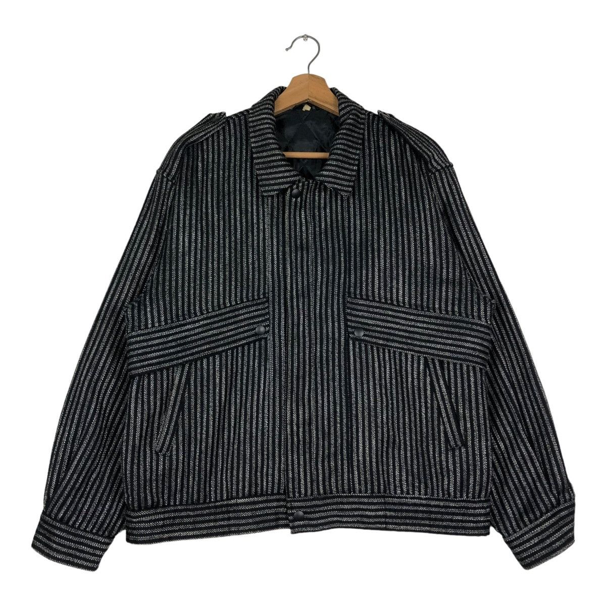 Japanese Brand 🔥VINTAGE HICKORY CHORE BOMBER JACKET BIG POCKET ISSEY MIYAKE Size US M / EU 48-50 / 2 - 1 Thumbnail