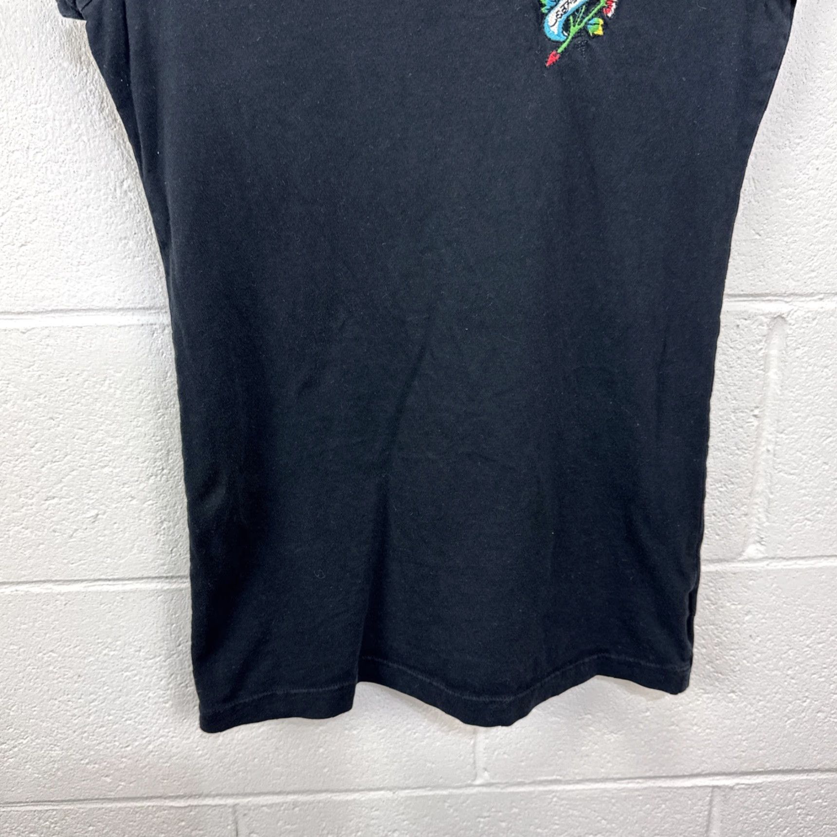 Ed Hardy ED HARDY WOMEN T-SHIRT Black Embroidered Flower Slim Fit Graphic Tee Short Sleeve Crew Neck M Size M / US 6-8 / IT 42-44 - 4 Thumbnail