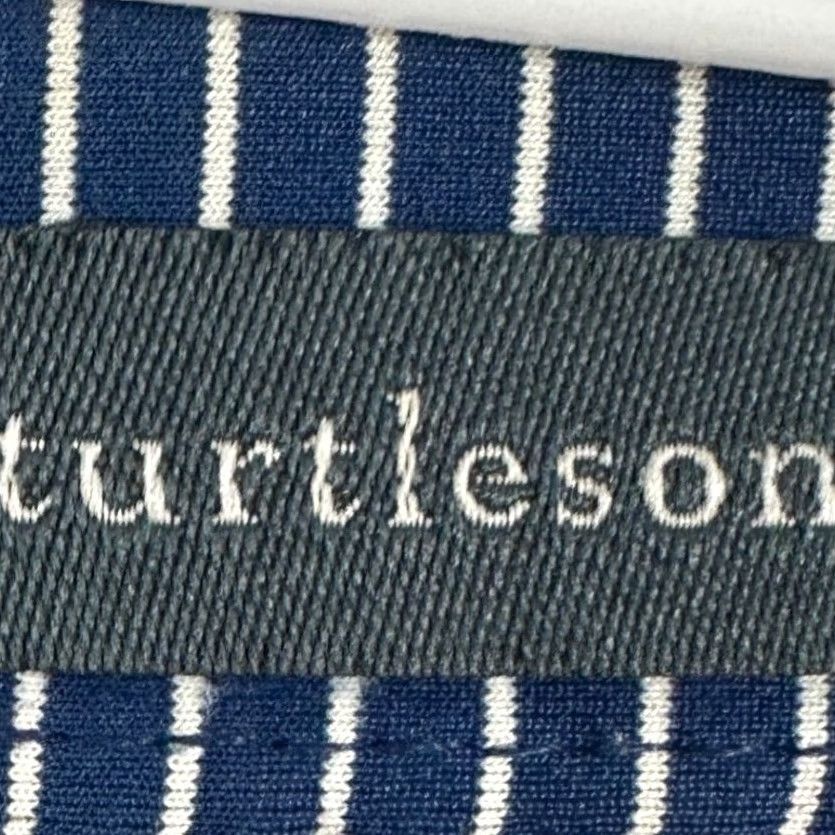 Vintage Turtleson Mens Medium Shirt Golf Polo Blue Striped Rugby Logo Size US M / EU 48-50 / 2 - 5 Thumbnail
