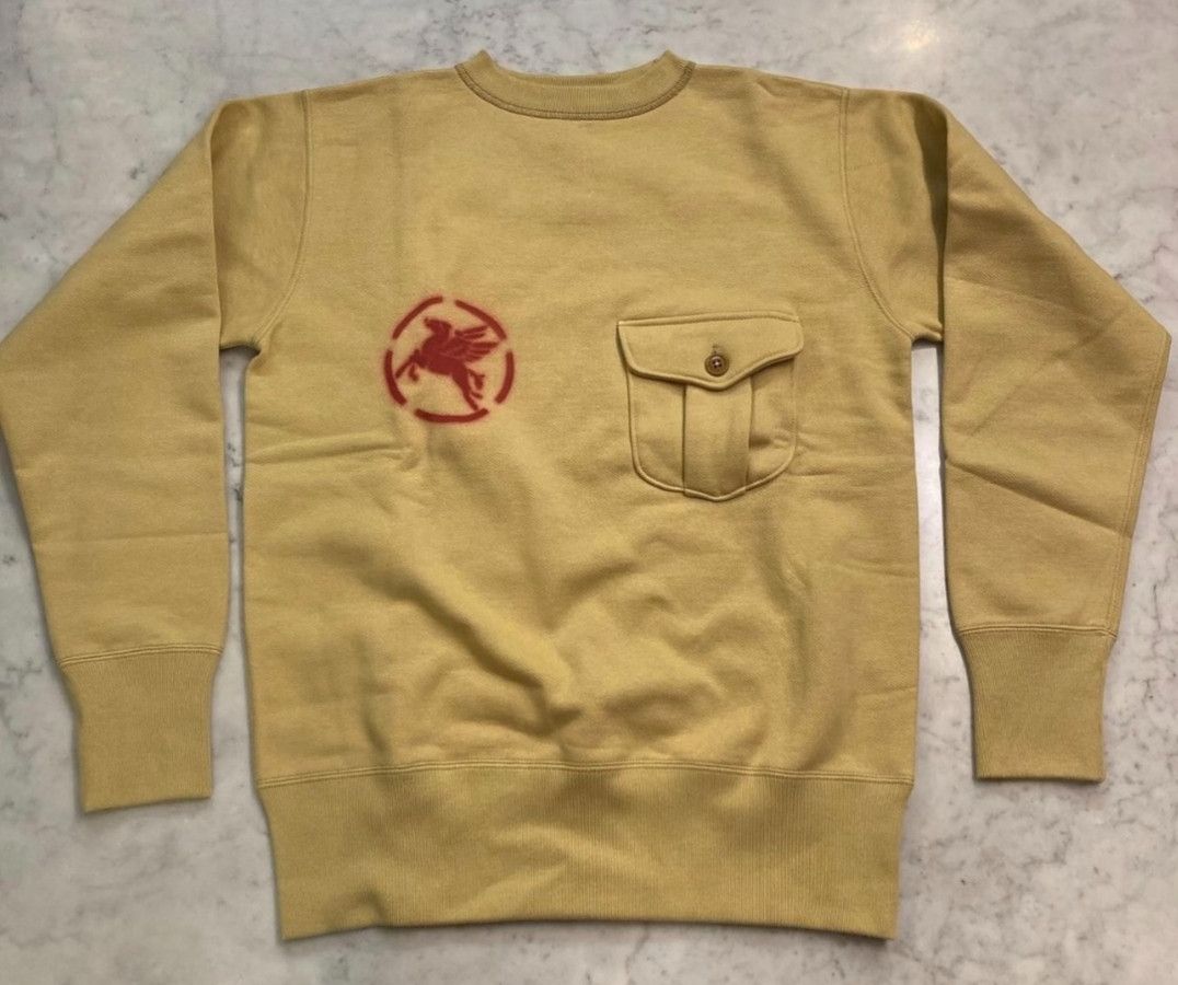image of Freewheelers Fleece Pocket Sweater in Yellow, Men's (Size Small)