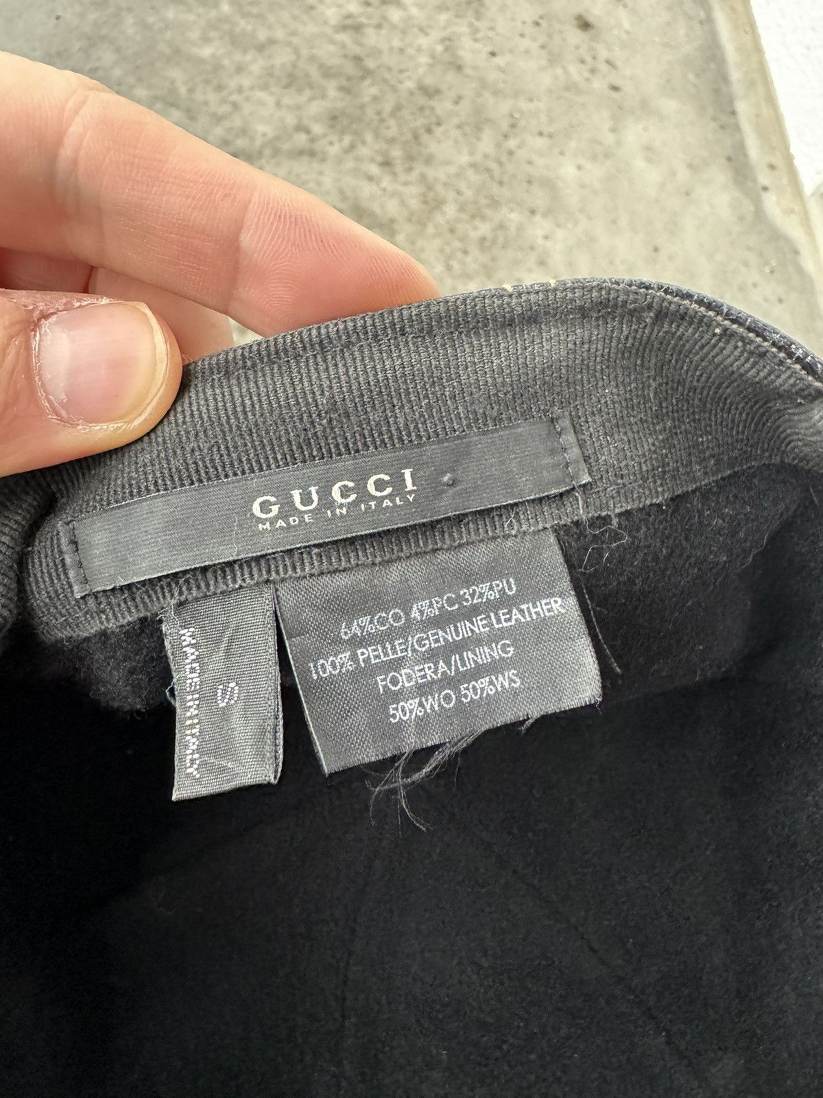 Designer × Gucci × Vintage Vintage Gucci Leather Cap Rare hype designer Size ONE SIZE - 6 Thumbnail