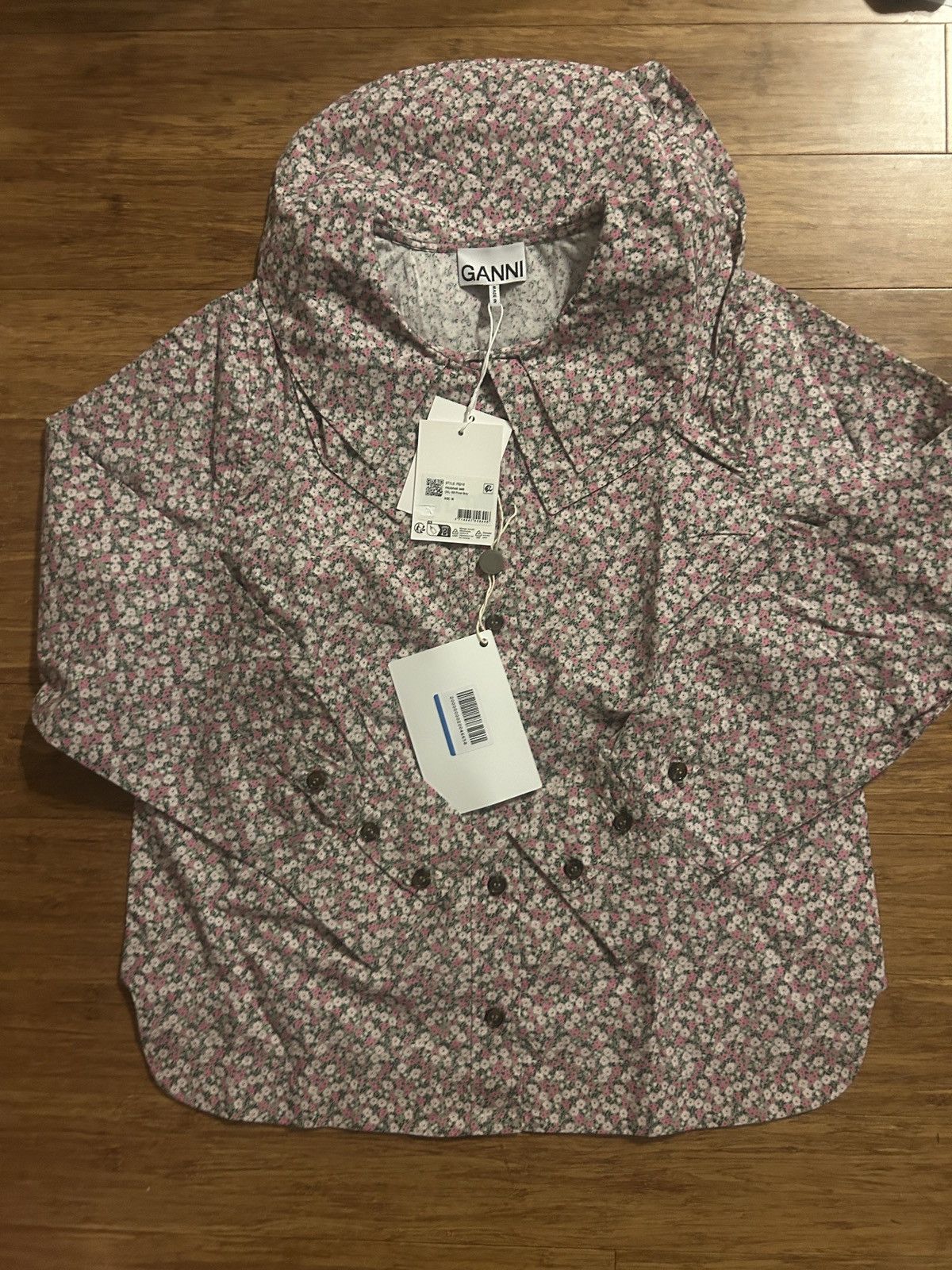 Ganni GANNI Floral-print 100% Organic Cotton-poplin Shirt Size M / US 6-8 / IT 42-44 - 6 Thumbnail
