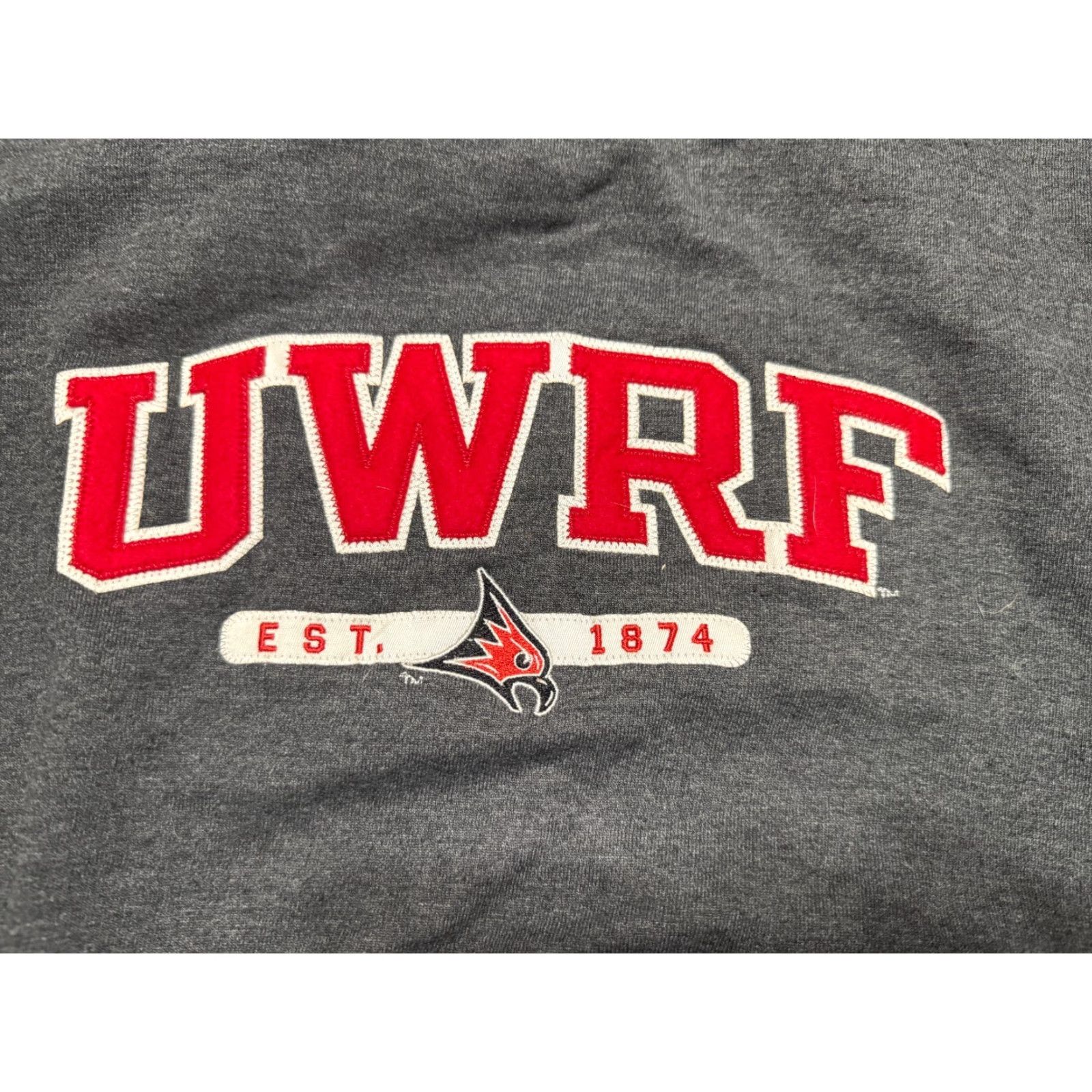 Champion Champion Sweater, Men's Small, Gray Red White, Crew Neck, UWRF Est. 1874, Logo, Pullover, Regular, Fall Winter Spring Summer, Knit, Shirt, Mens Size US S / EU 44-46 / 1 - 5 Thumbnail