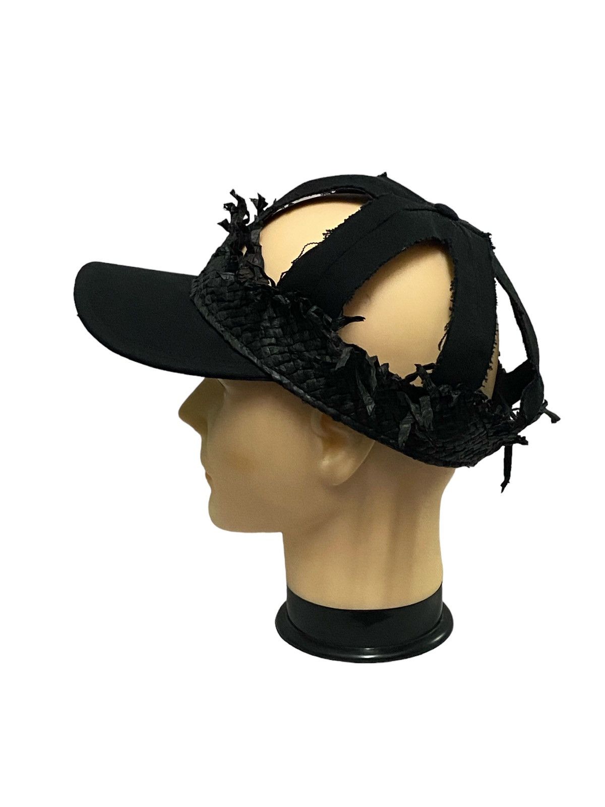 Maison Margiela Rare‼️Maison Margiela Decorated Raphia Hat Black in Black Size ONE SIZE - 4 Thumbnail