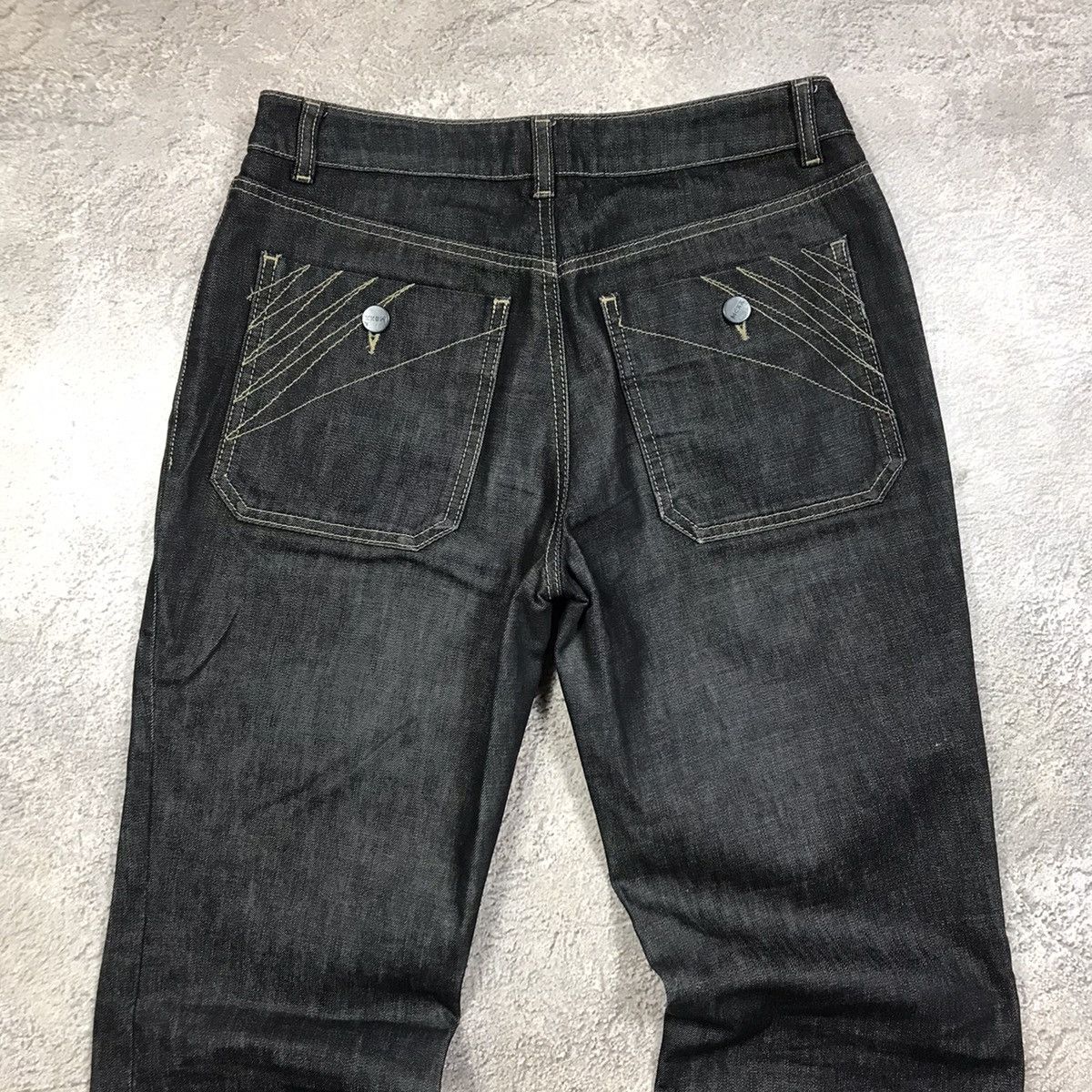 Vintage Vintage Y2K Distressed Flared Jeans Grunge Skate Wide Leg 27 Size 27" / US 4 / IT 40 - 4 Thumbnail