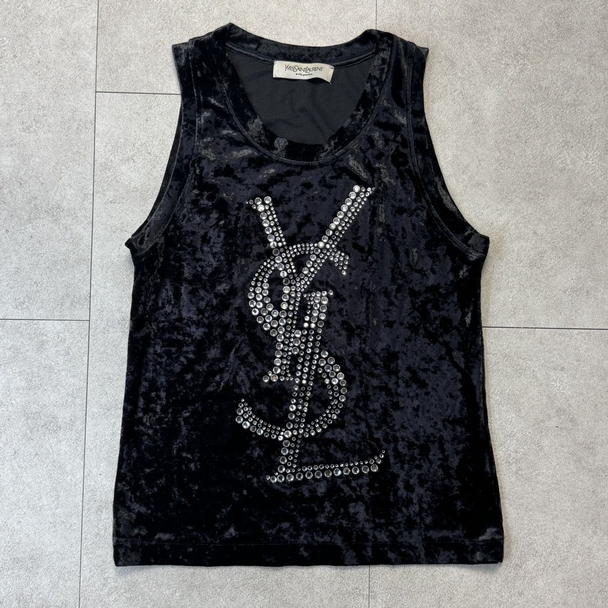 Yves Saint Laurent Yves Saint Laurent Swarovski velours tank top Size ONE SIZE - 1 Thumbnail