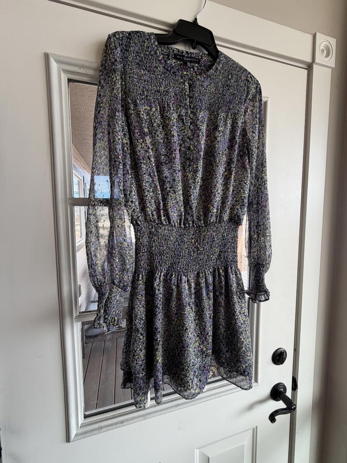 Other WHBM Pointillism Blouson Dress Long Sleeves S Metallic Size S / US 4 / IT 40 - 7 Thumbnail