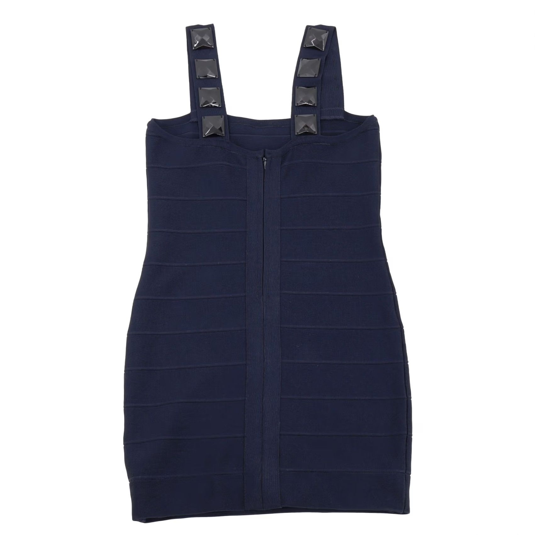 Alice + Olivia Alice + Olivia Dress Sleeveless Body Con Navy Straps Square Neck Party Cocktail Womens M Size M / US 6-8 / IT 42-44 - 4 Thumbnail
