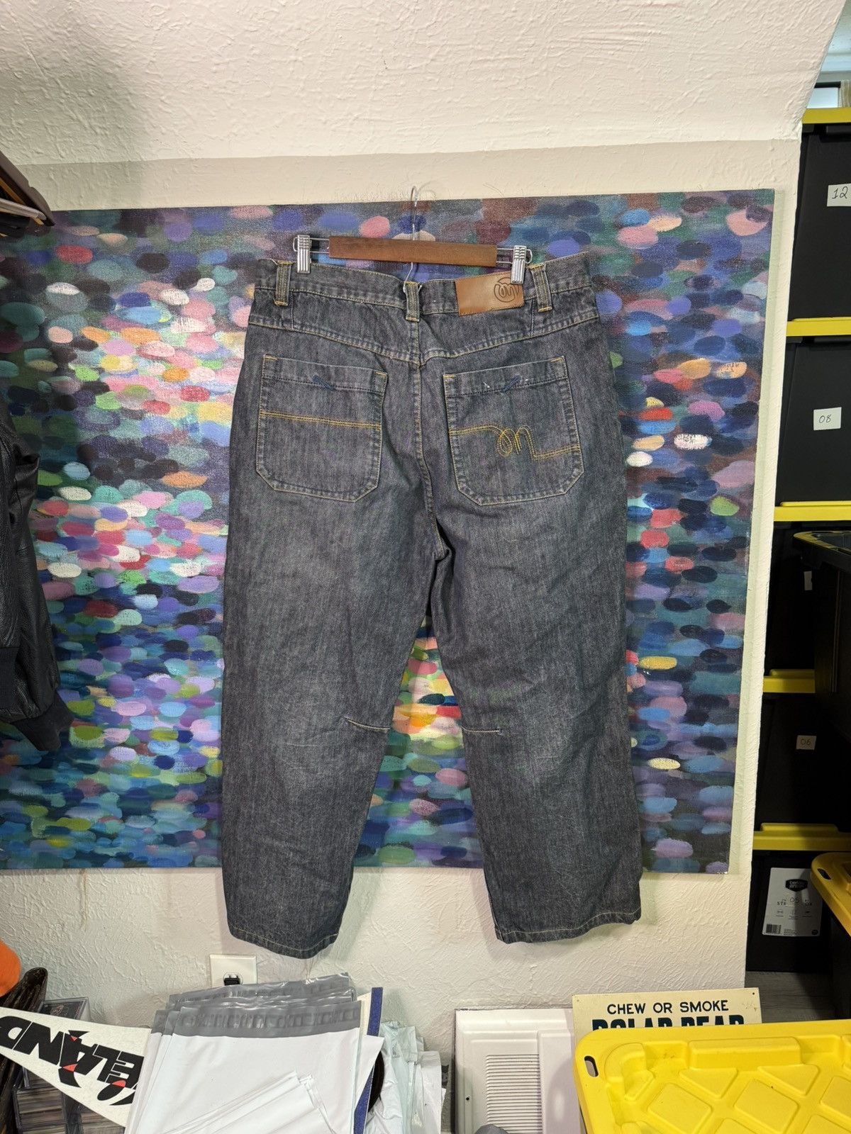 Vintage Meezan Mens Dark Wash Denim Carpenter Jeans Pockets Size 38 Size US 38 / EU 54 - 5 Thumbnail
