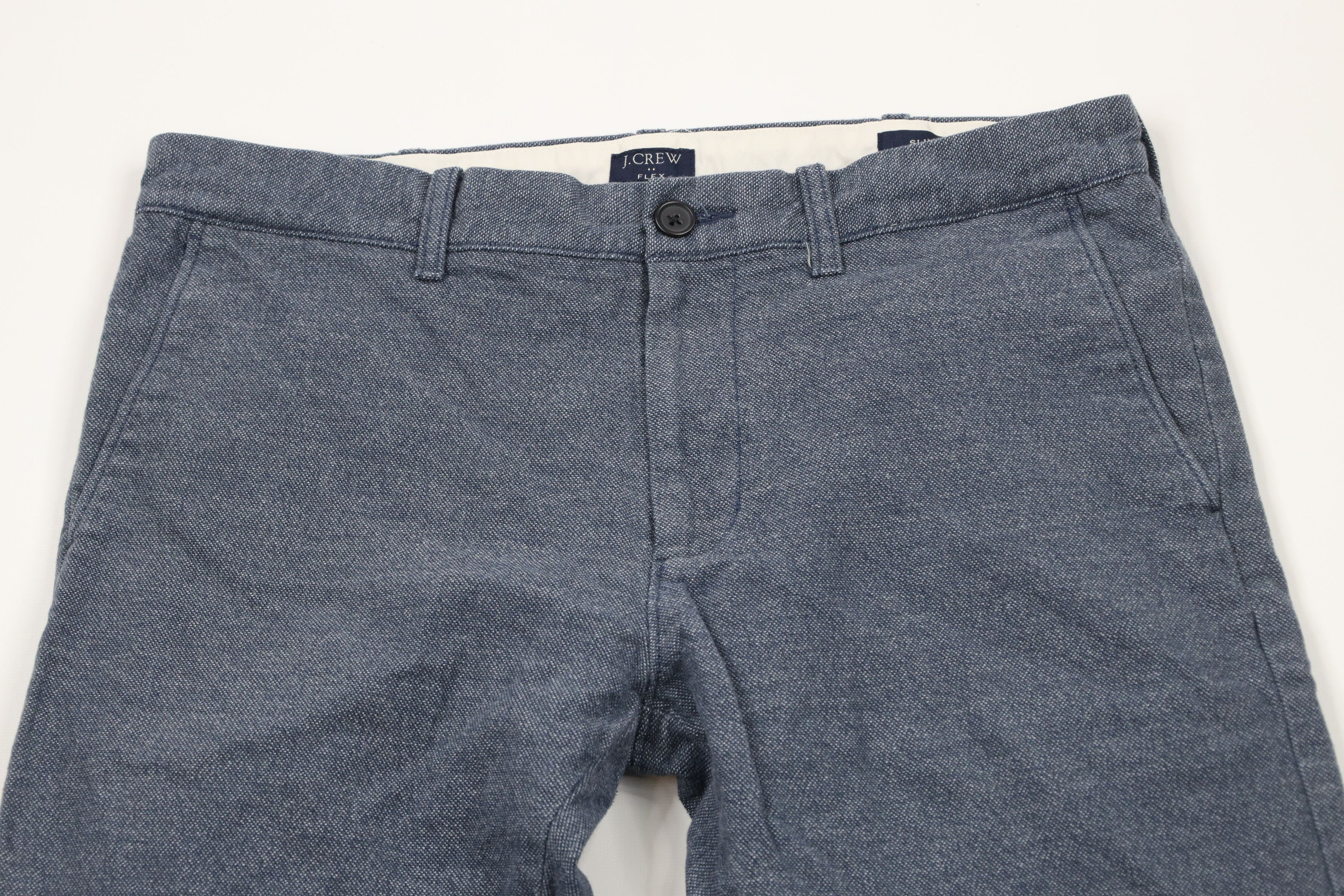 J.Crew × Vintage J Crew Slim Fit Flex Brushed Twill Trousers Chino Pants Blue Size US 32 / EU 48 - 2 Thumbnail