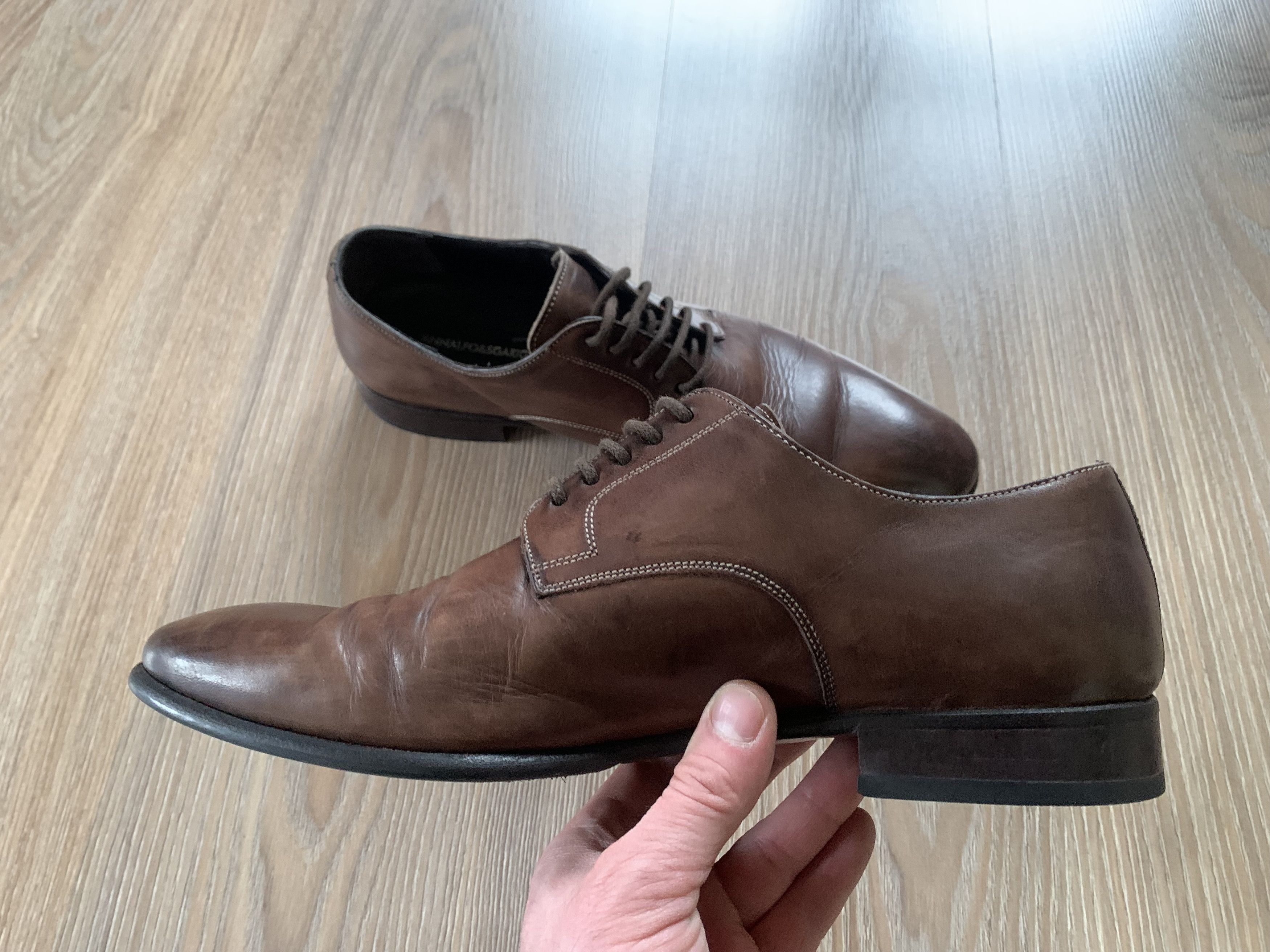 Other AnnAlfo & Sgariglia Brown Leather Derby Shoes Size US 11 / EU 44 - 6 Thumbnail