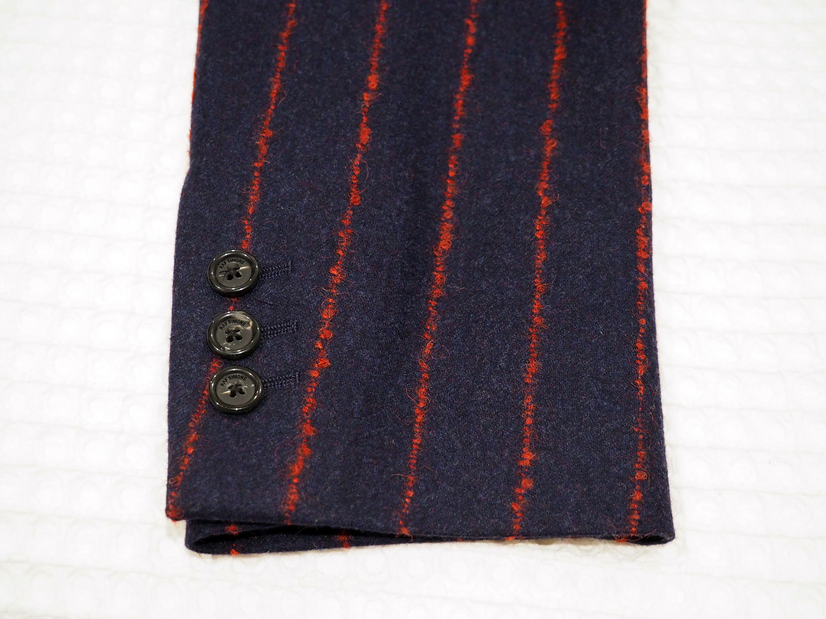 Raf Simons Raf Simons navy textured red pinstripe wool blazer aw15 Size 42R - 8 Thumbnail