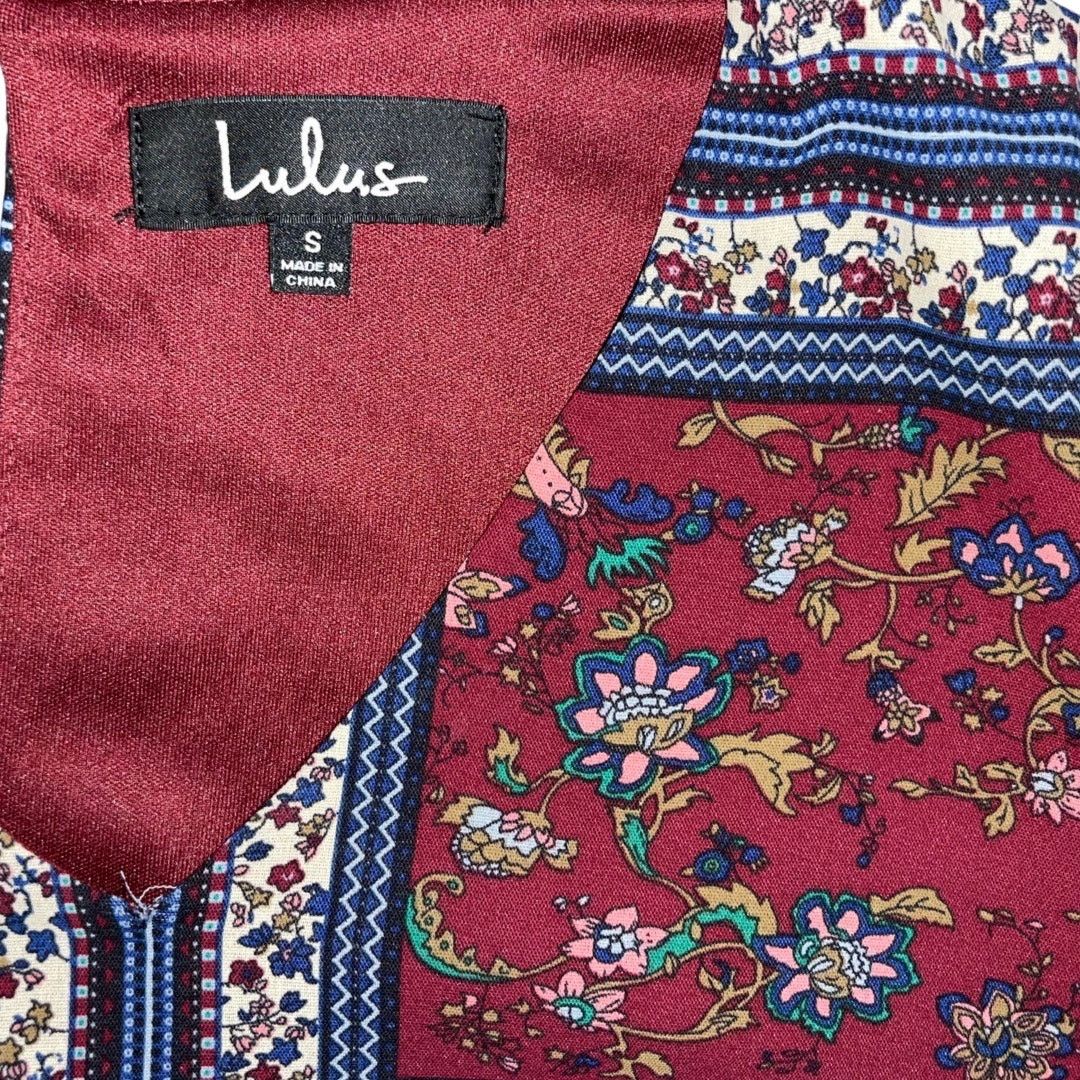 Lulus Multi Print Patchwork Long Sleeve Shift Dress SM Artsy Boho Size S / US 4 / IT 40 - 3 Thumbnail
