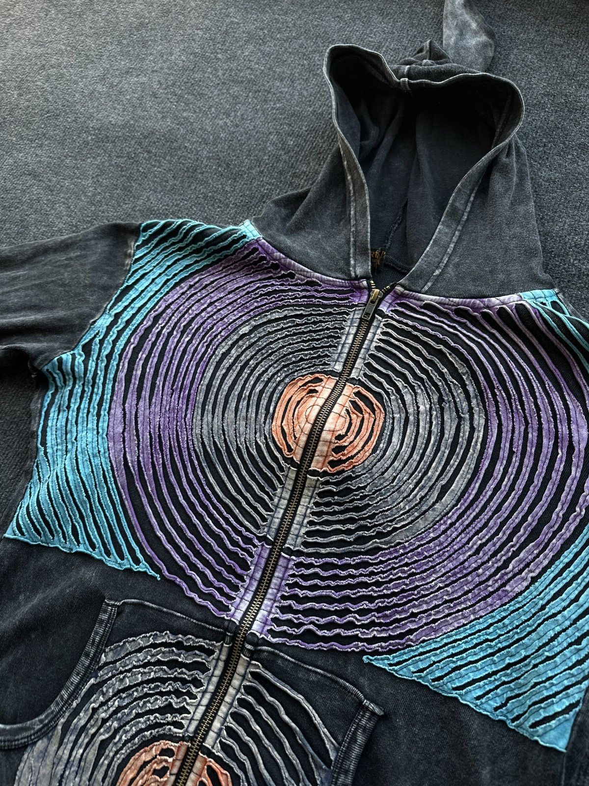 Other 🚨 OPIUM Y2K WOMEN FLARED ZIP HOODIE AVANT GARDE Size L / US 10 / IT 46 - 4 Thumbnail