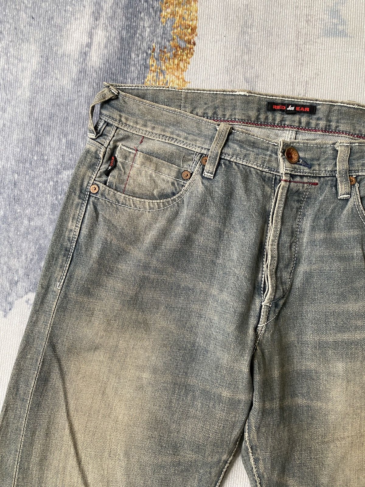 Japanese Brand × Paul Smith × Paul Smith Red Ear Red Ear Paul Smiths Rusty Washed Faded Denim Size US 31 - 10 Thumbnail