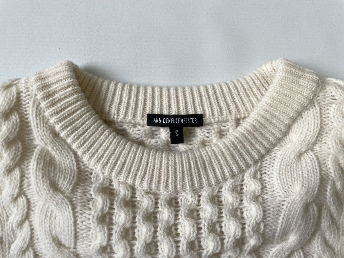 Ann Demeulemeester Cream ‘Aran’ Cable Knit Sweater Size US M / EU 48-50 / 2 - 3 Thumbnail