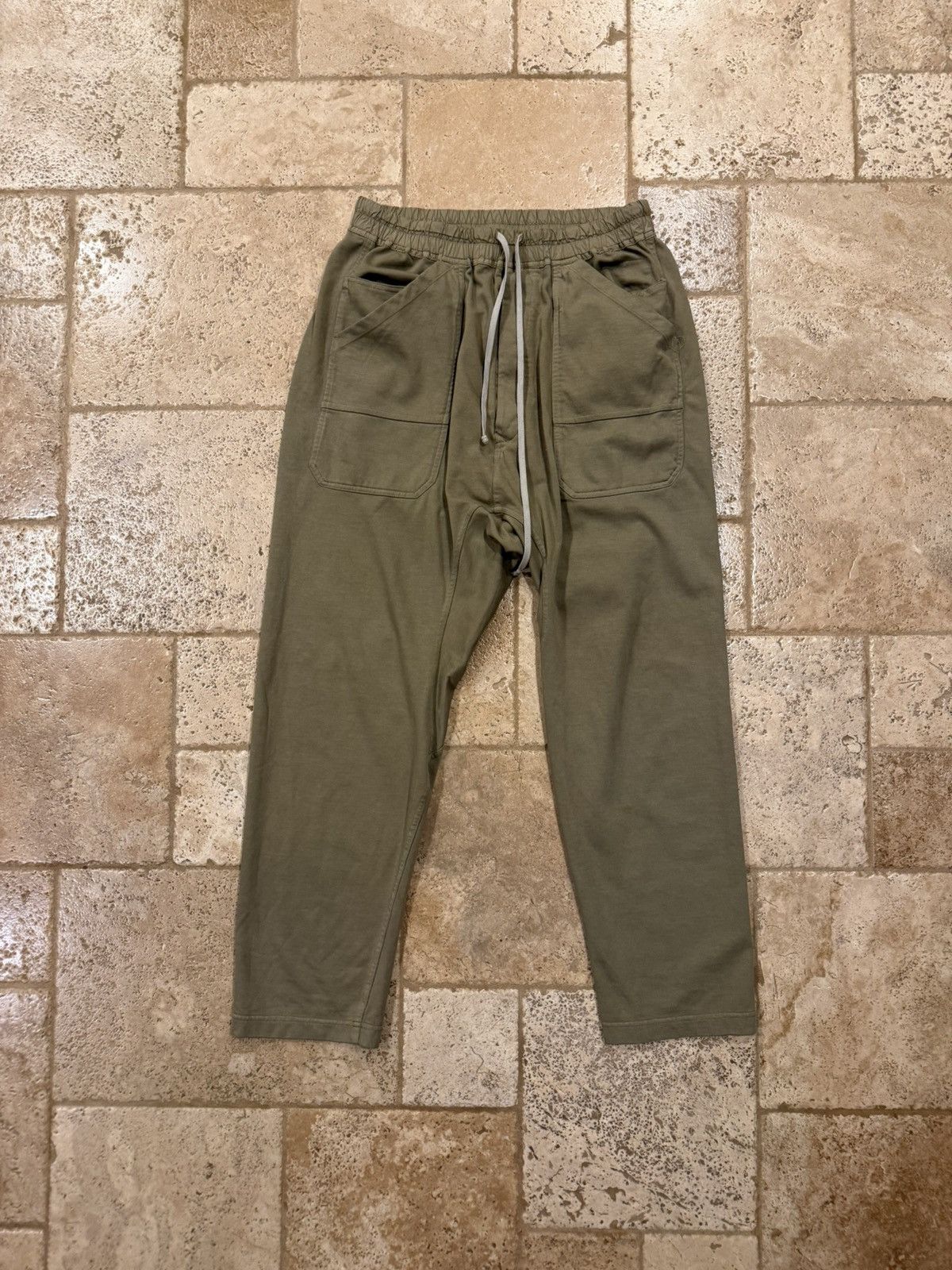Rick Owens Drkshdw Rick Owens DRKSHDW Beige Brown Classic Cargo Drawstring Pant Size US 34 / EU 50 - 4 Thumbnail