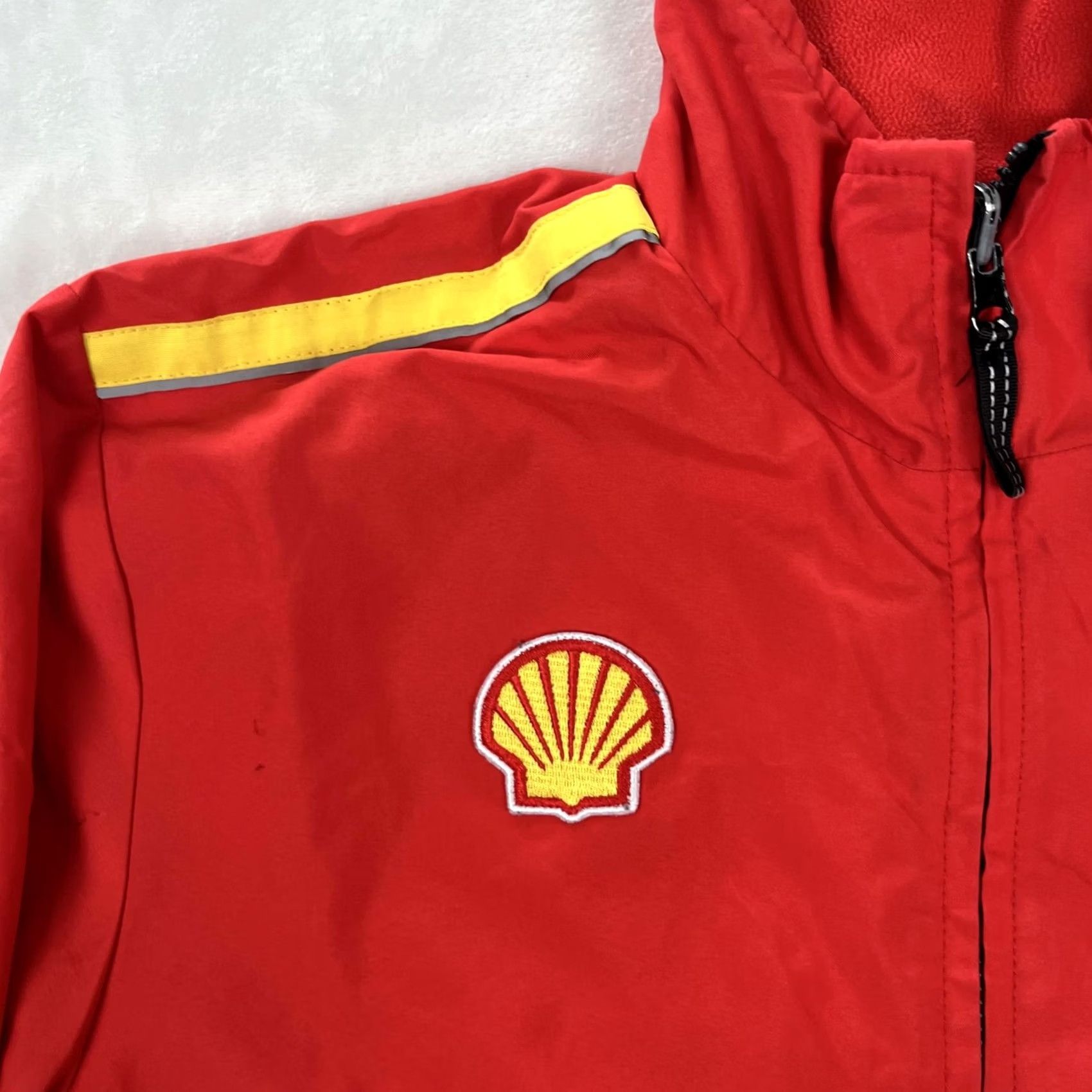 Vintage VINTAGE Shell Jacket Mens XL Red Windbreaker Lined Fleece Softshell Reflective Pockets Zip Workwear Casual Size US XL / EU 56 / 4 - 3 Thumbnail