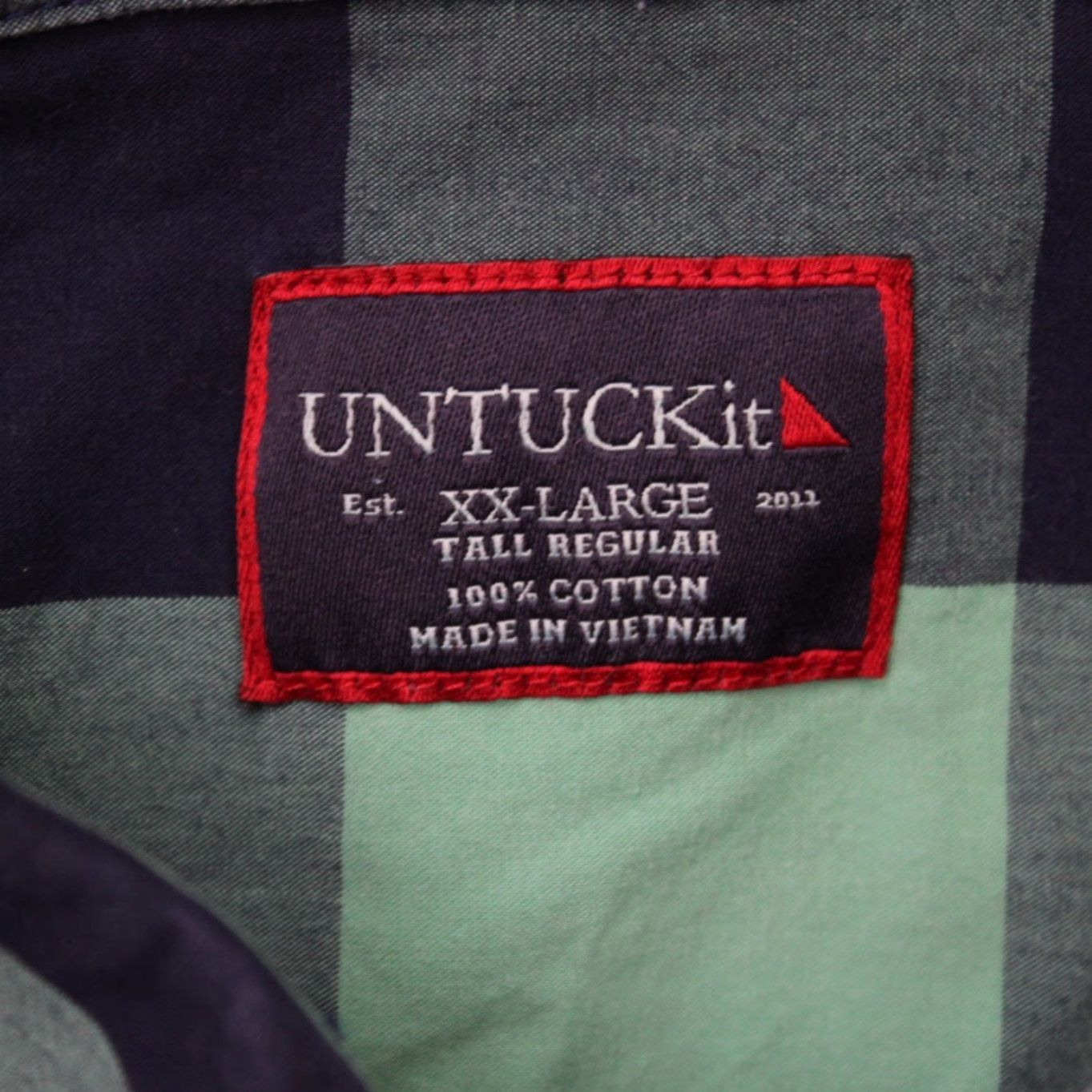 UNTUCKit UNTUCKit Bonarda Shirt Mens 2XLT XXL Tall Green/Blue Plaid Long Sleeve Size US XXL / EU 58 / 5 - 5 Thumbnail