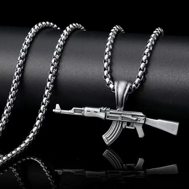 Jewelry Ak-47 Gun Pendant Necklace Size ONE SIZE - 4 Thumbnail
