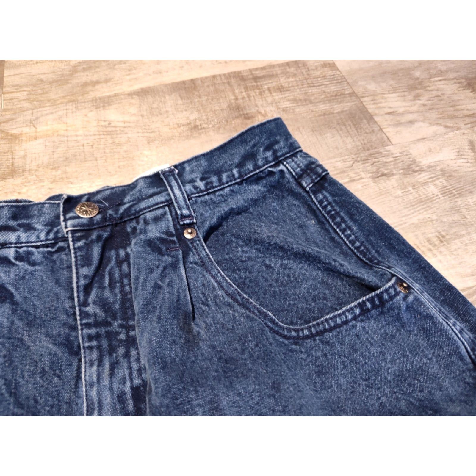 Vintage VTG Brittania Jeans - High Waist Denim Tapered Leg - Women's Size 12 - 28" Waist - 29" Inseam - 100% Cotton - Blue - Vintage 80s Mom Jeans Size 34" / US 12 / IT 48 - 6 Thumbnail