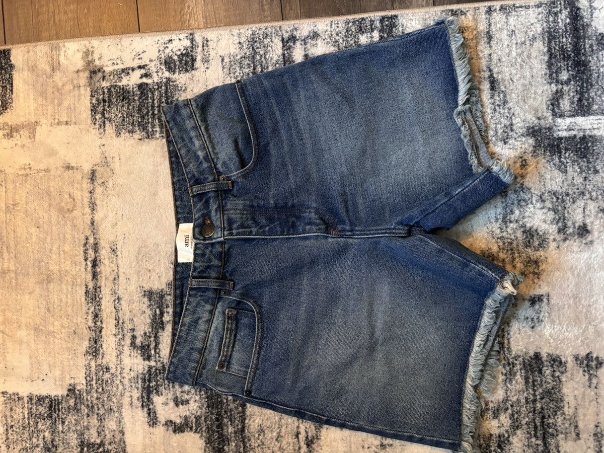 AMI AMI PARIS Blue Frayed Denim Shorts Size US 29 - 1 Thumbnail