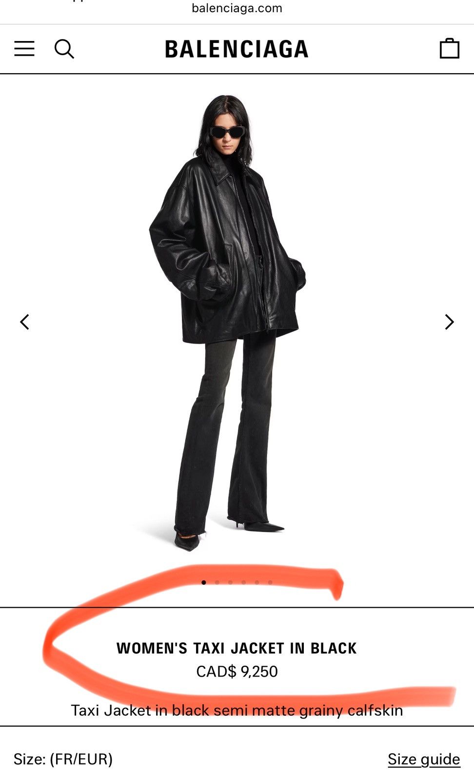 Balenciaga 🔥$8.3K VALUE🔥Leather Taxi bomber jacket Size US L / EU 52-54 / 3 - 5 Thumbnail