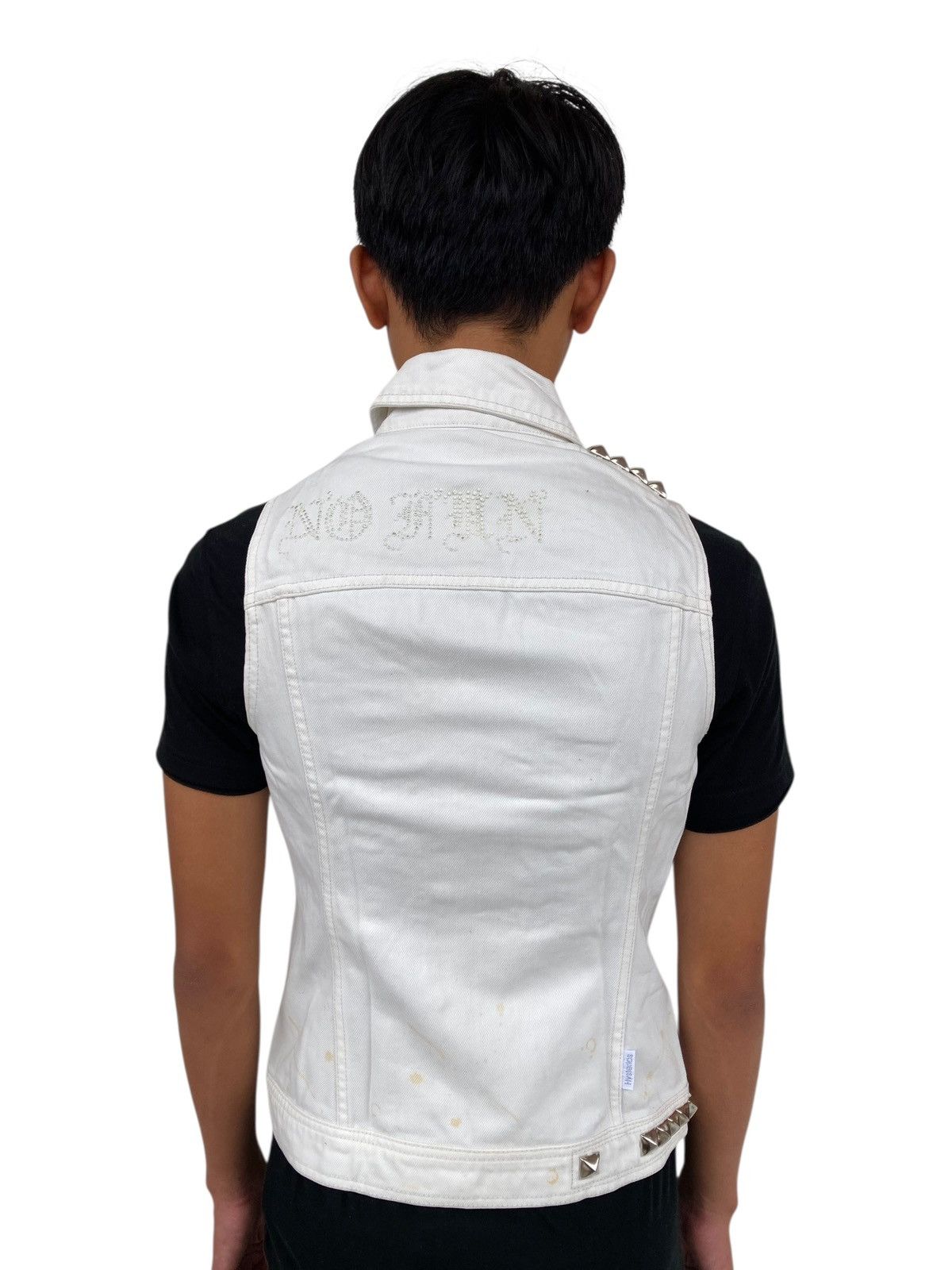 Hysteric Glamour 1990s Hysteric - White Spike Denim Vest Size M / US 6-8 / IT 42-44 - 2 Thumbnail