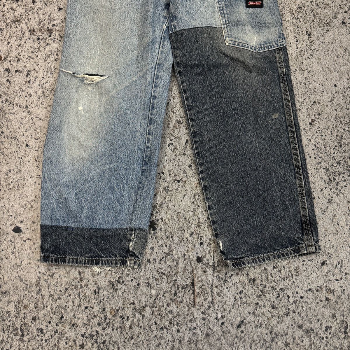 Vintage Dickies Patchwork Faded Thrashed Carpenter Jeans ERD Grunge Size US 28 / EU 44 - 10 Thumbnail