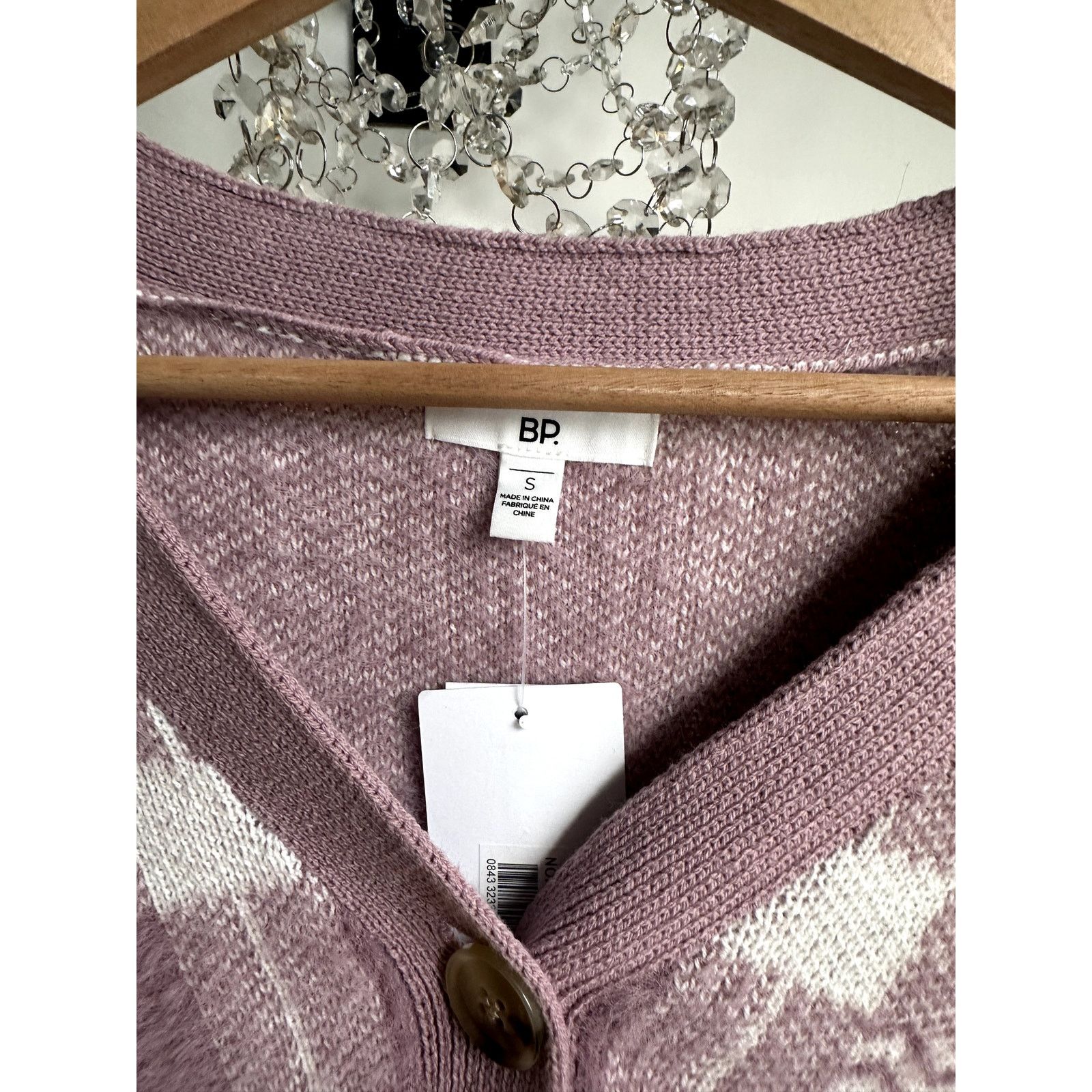 BP. BP Nordstrom Purple Checkered Cardigan - Size S - NEW Size S / US 4 / IT 40 - 4 Thumbnail