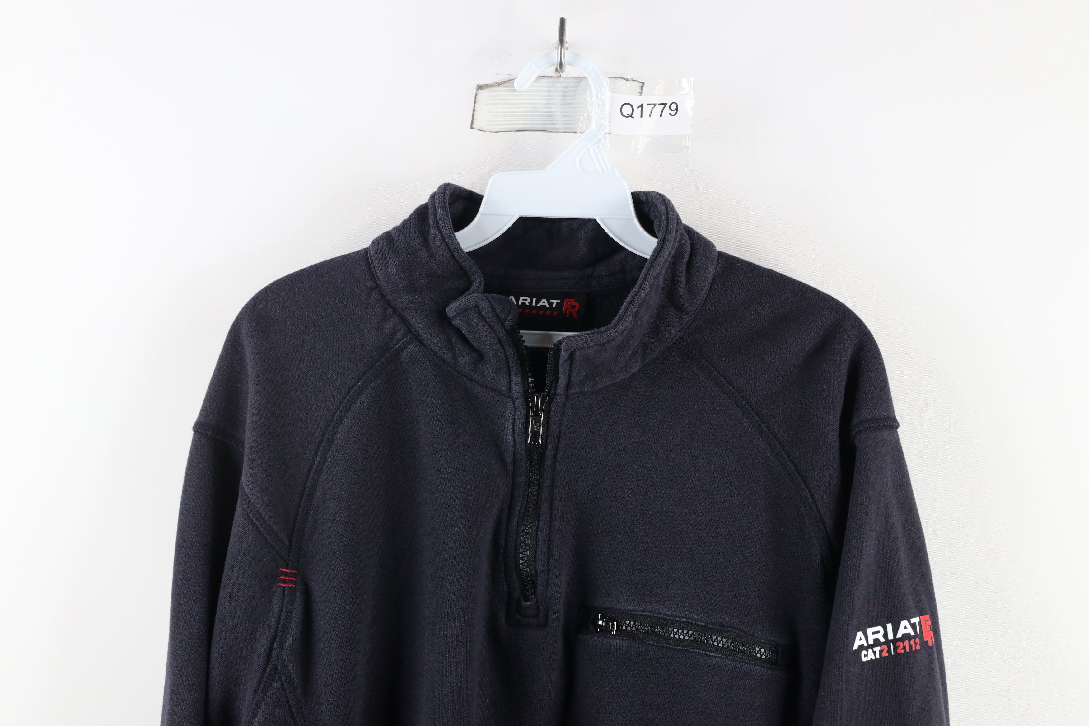 Ariat × Vintage Ariat FR Cat2 2112 Fire Resistant Half Zip Sweatshirt Blue Size US M / EU 48-50 / 2 - 2 Thumbnail