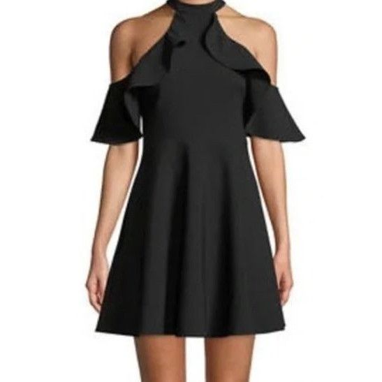 Alice + Olivia Alice + Olivia Roseline Women Black Cold Shoulder Romper 2 W Size XS / US 0-2 / IT 36-38 - 1 Thumbnail