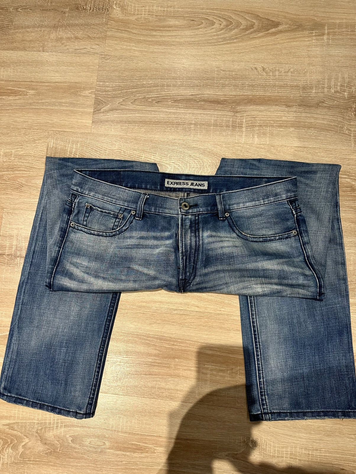 Express Men’s faded light blue denim jeans Size US 36 / EU 52 - 3 Thumbnail