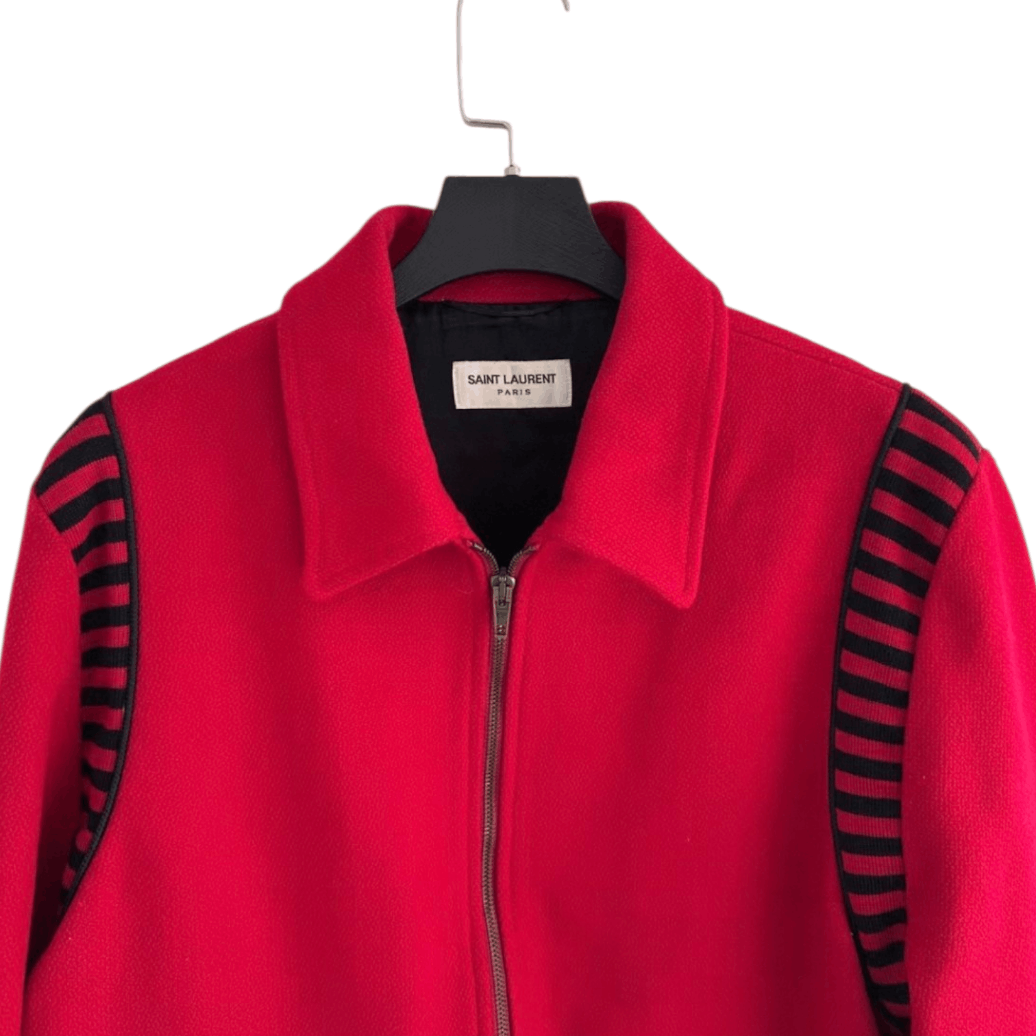 Saint Laurent Paris Saint Laurent FW16 Ray Striped Red Teddy Jacket Size US M / EU 48-50 / 2 - 3 Thumbnail