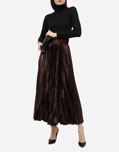 Dolce & Gabbana o1y0925 Maxi Skirt in Brown/Silver Size 27" / US 4 / IT 40 - 4 Thumbnail
