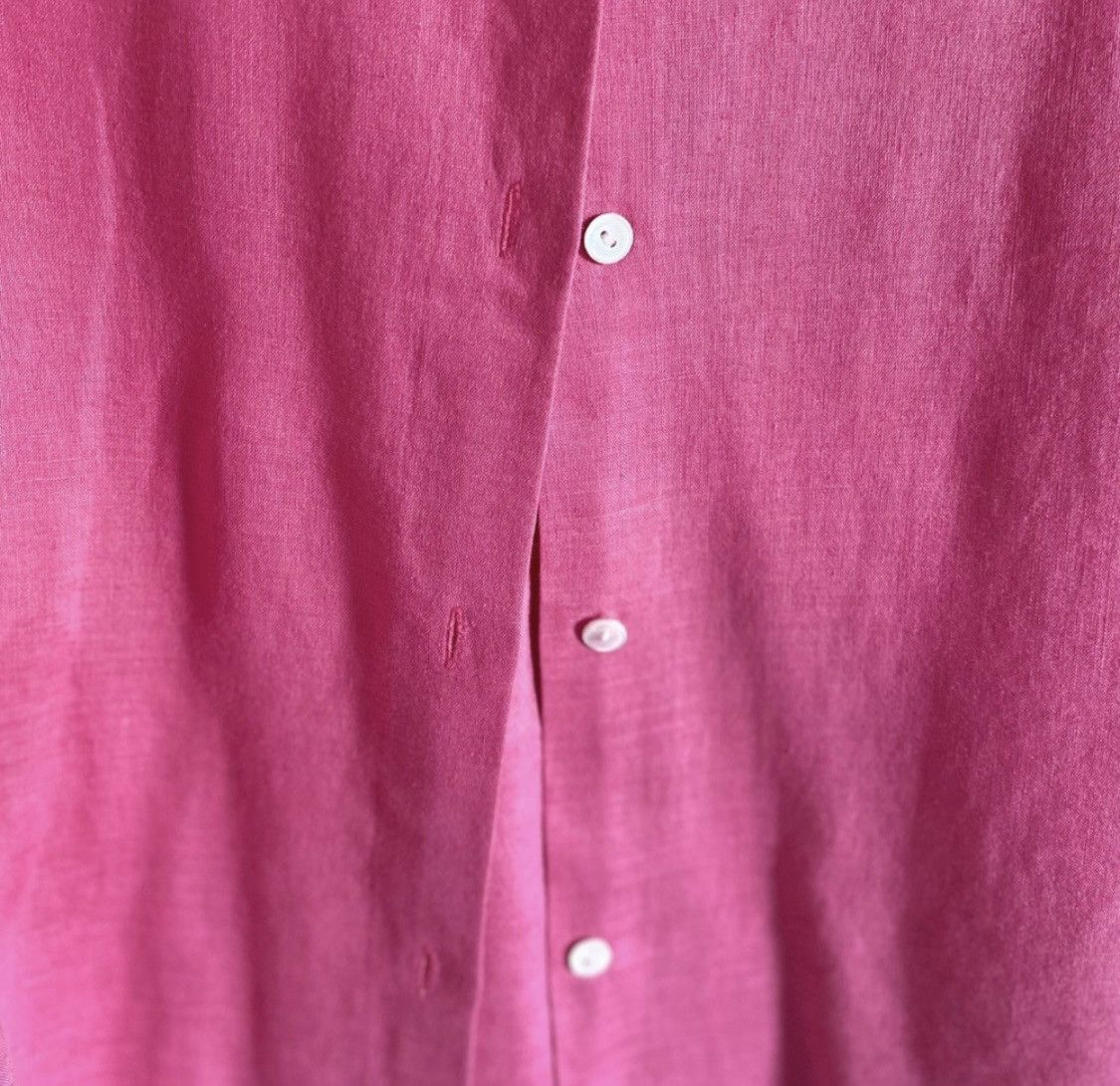 J.Crew HOT PINK J CREW LINEN BUTTON UP SHIRT BLOUSE TOP Size M / US 6-8 / IT 42-44 - 5 Thumbnail