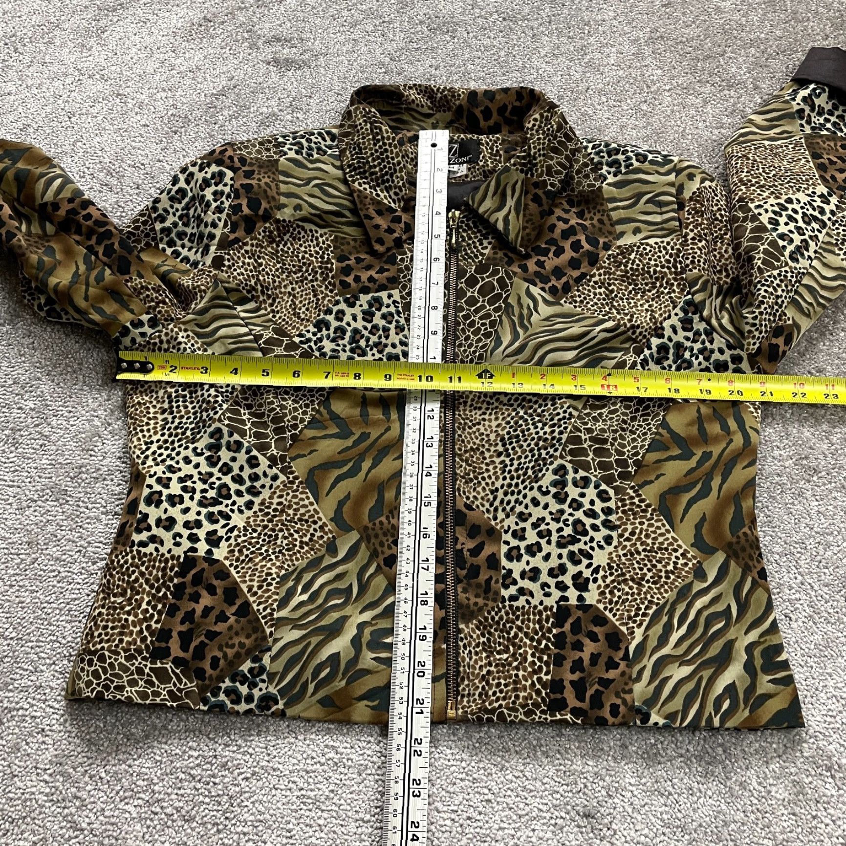 Vintage VINTAGE Lorizoni Coat Jacket Womens Medium Brown Animal Print Full Zip Lined Size M / US 6-8 / IT 42-44 - 7 Thumbnail