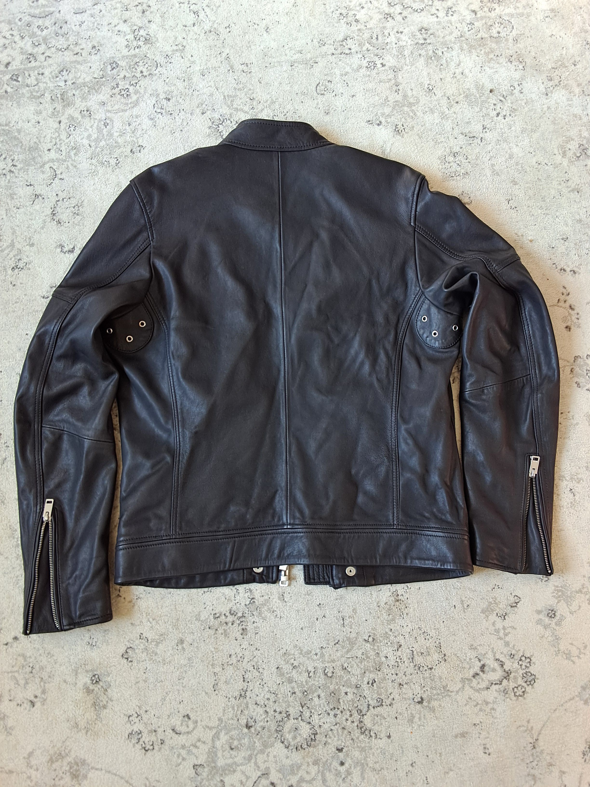 Diesel Diesel Lambskin Leather Biker Jacket Red Sleeve Lining Size US L / EU 52-54 / 3 - 2 Thumbnail