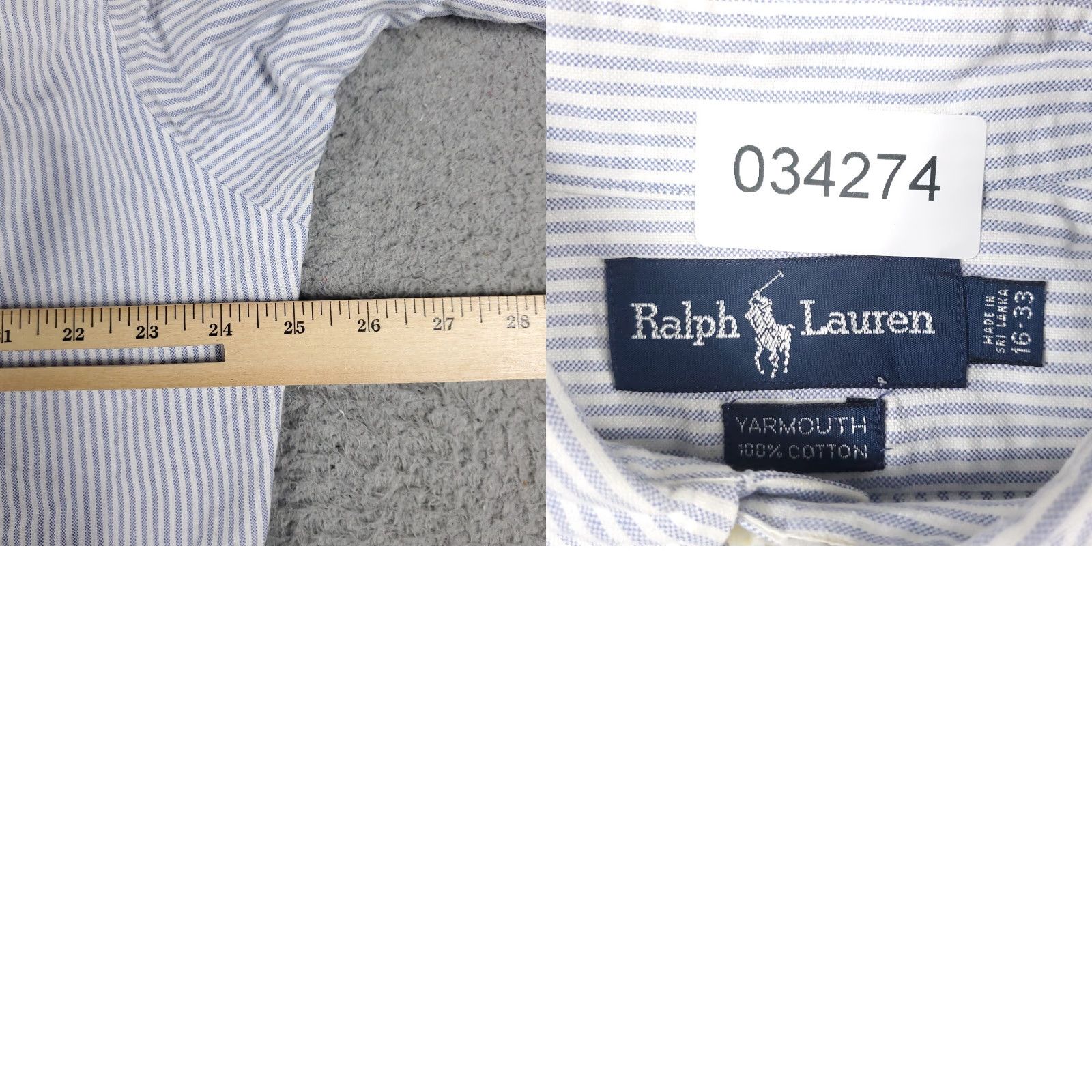 Ralph Lauren Ralph Lauren Shirt Mens 16 Blue Striped Dress Button Up Long Sleeve Size 42R - 8 Thumbnail